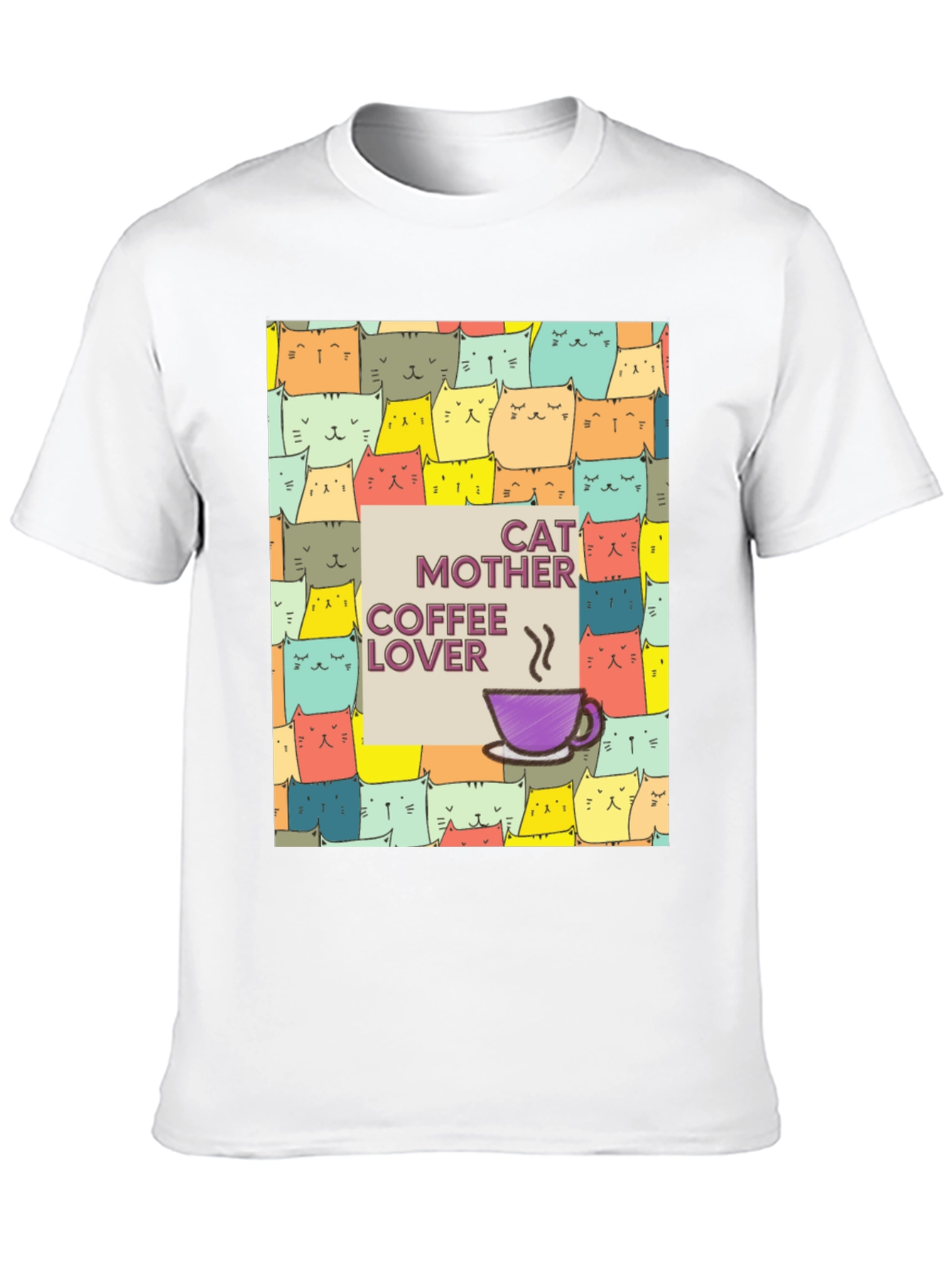 Cat Mother Coffee Lover Graphic T-Shirt