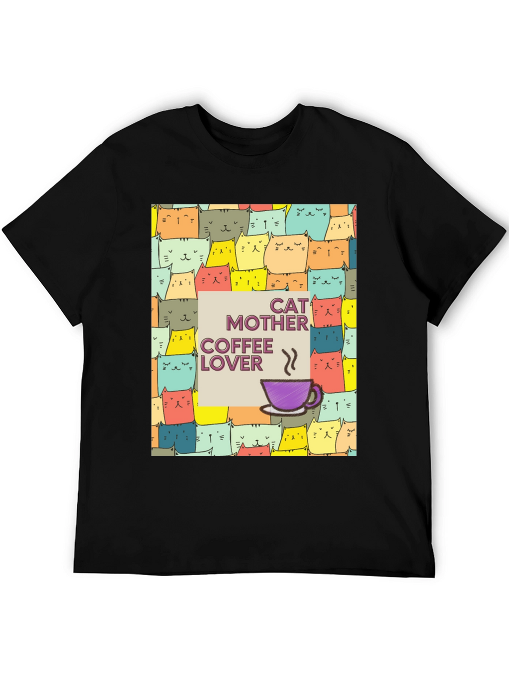 Cat Mother Coffee Lover Graphic T-Shirt