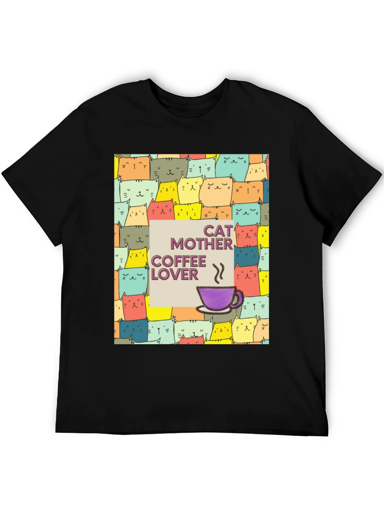 Cat Mother Coffee Lover Graphic T-Shirt