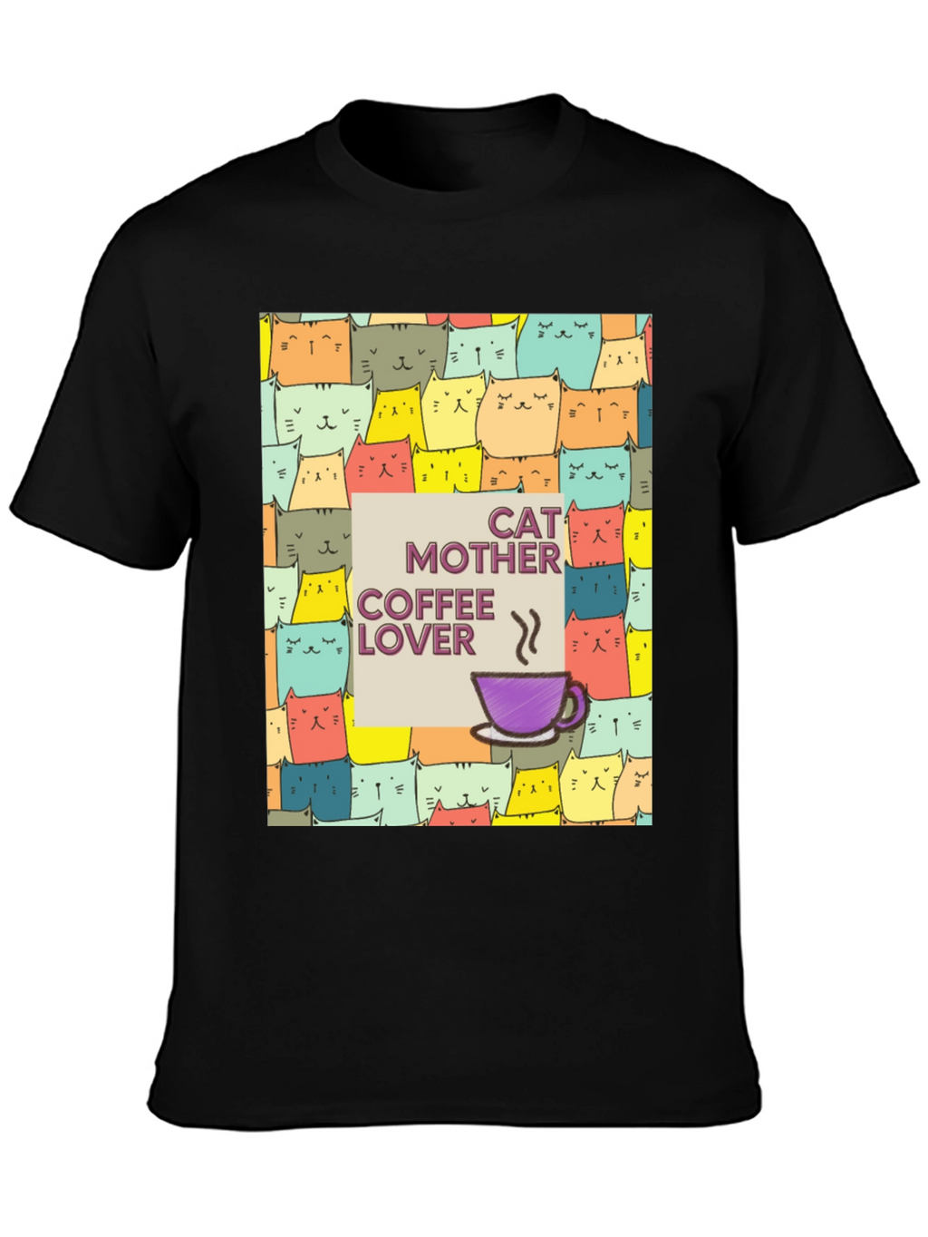 Cat Mother Coffee Lover Graphic T-Shirt