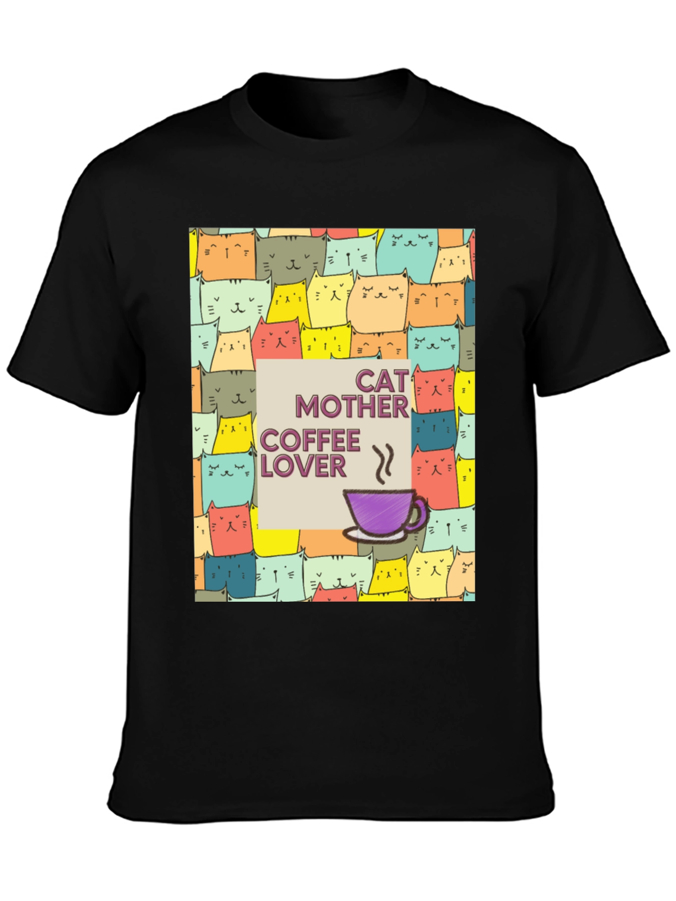 Cat Mother Coffee Lover Graphic T-Shirt