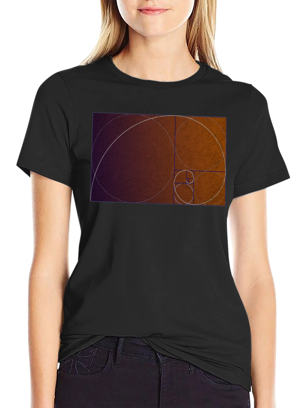Golden Ratio Spiral Graphic Tee - Black