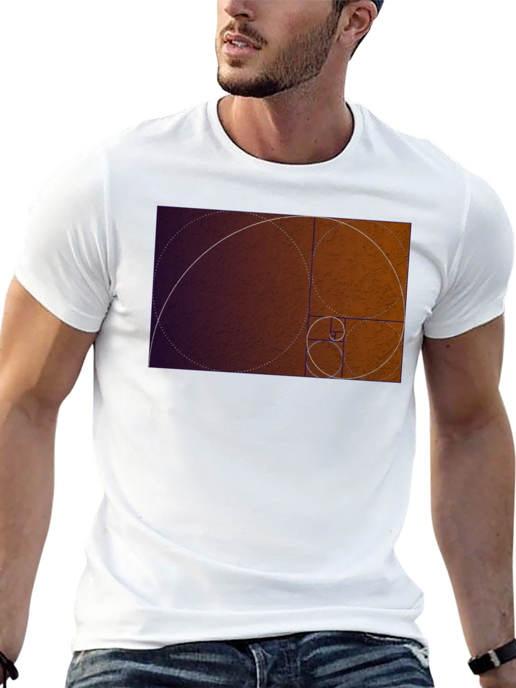 Golden Ratio Spiral Graphic Tee - Black