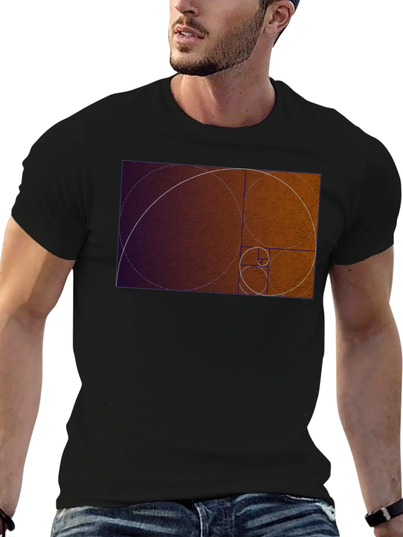 Golden Ratio Spiral Graphic Tee - Black