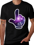 Galaxy Glove Graphic Tee - Cool Cosmic Style