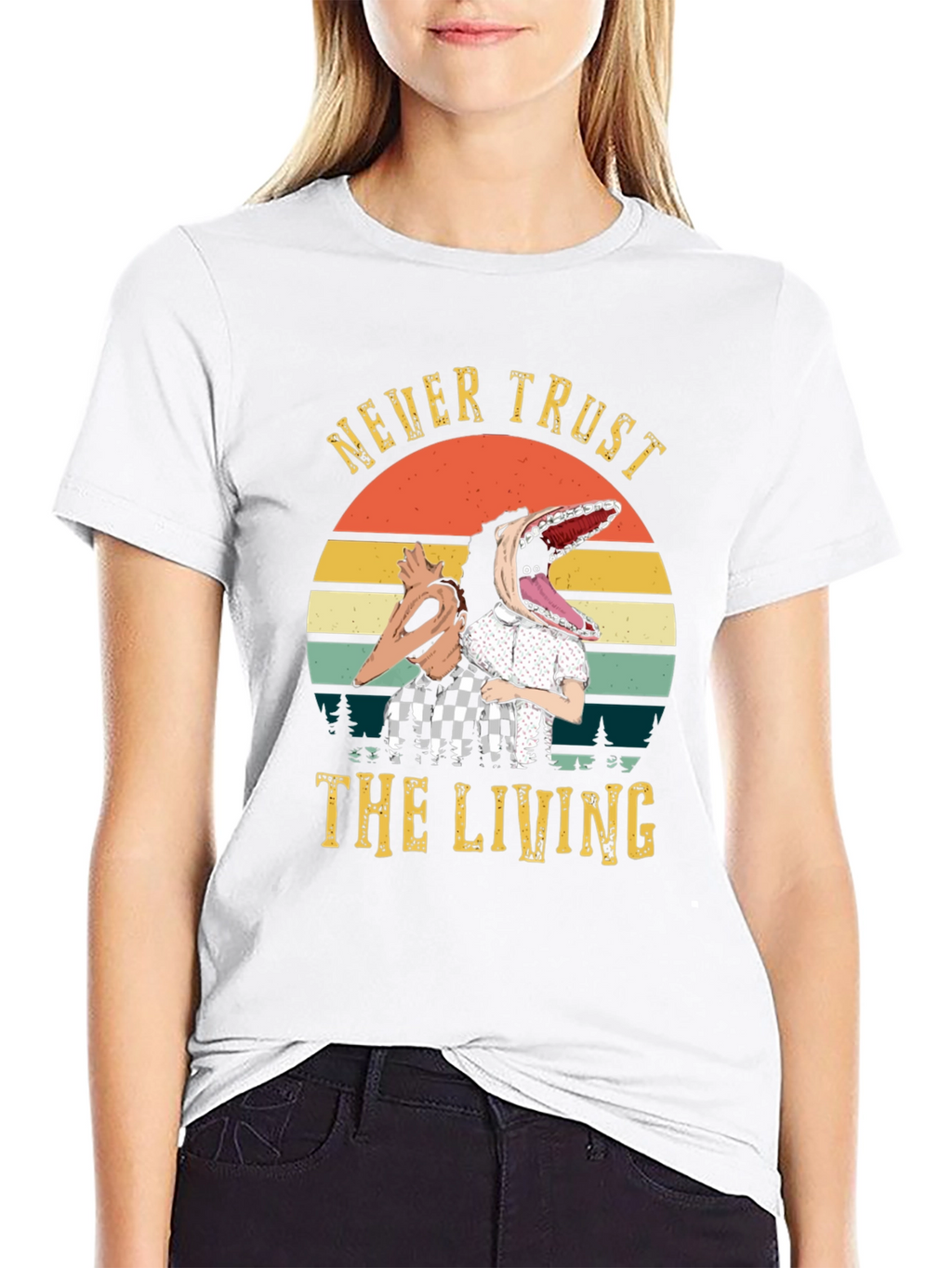 Never Trust the Living T-Shirt - Beetlejuice Inspired