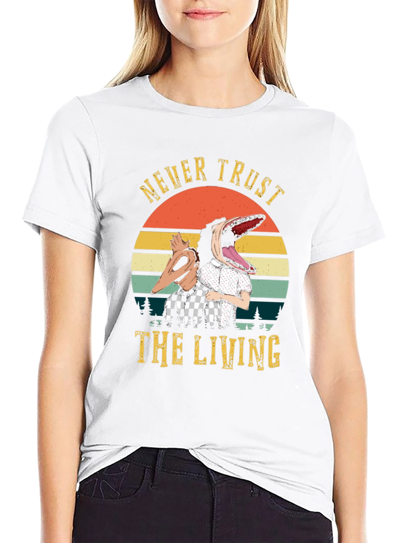 Never Trust the Living T-Shirt - Beetlejuice Inspired