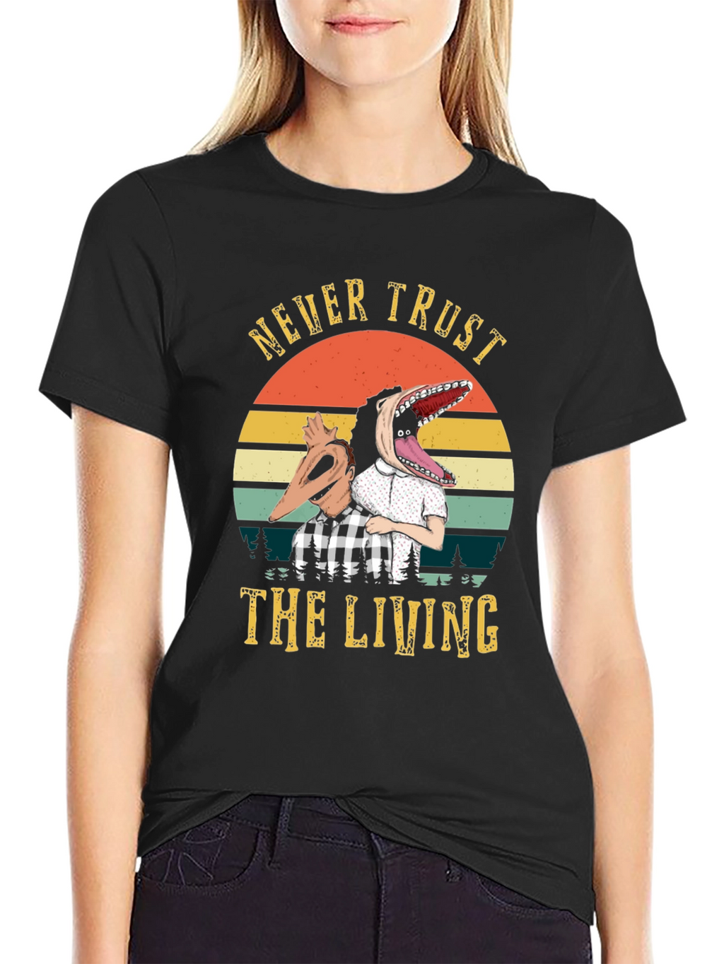 Never Trust the Living T-Shirt - Beetlejuice Inspired