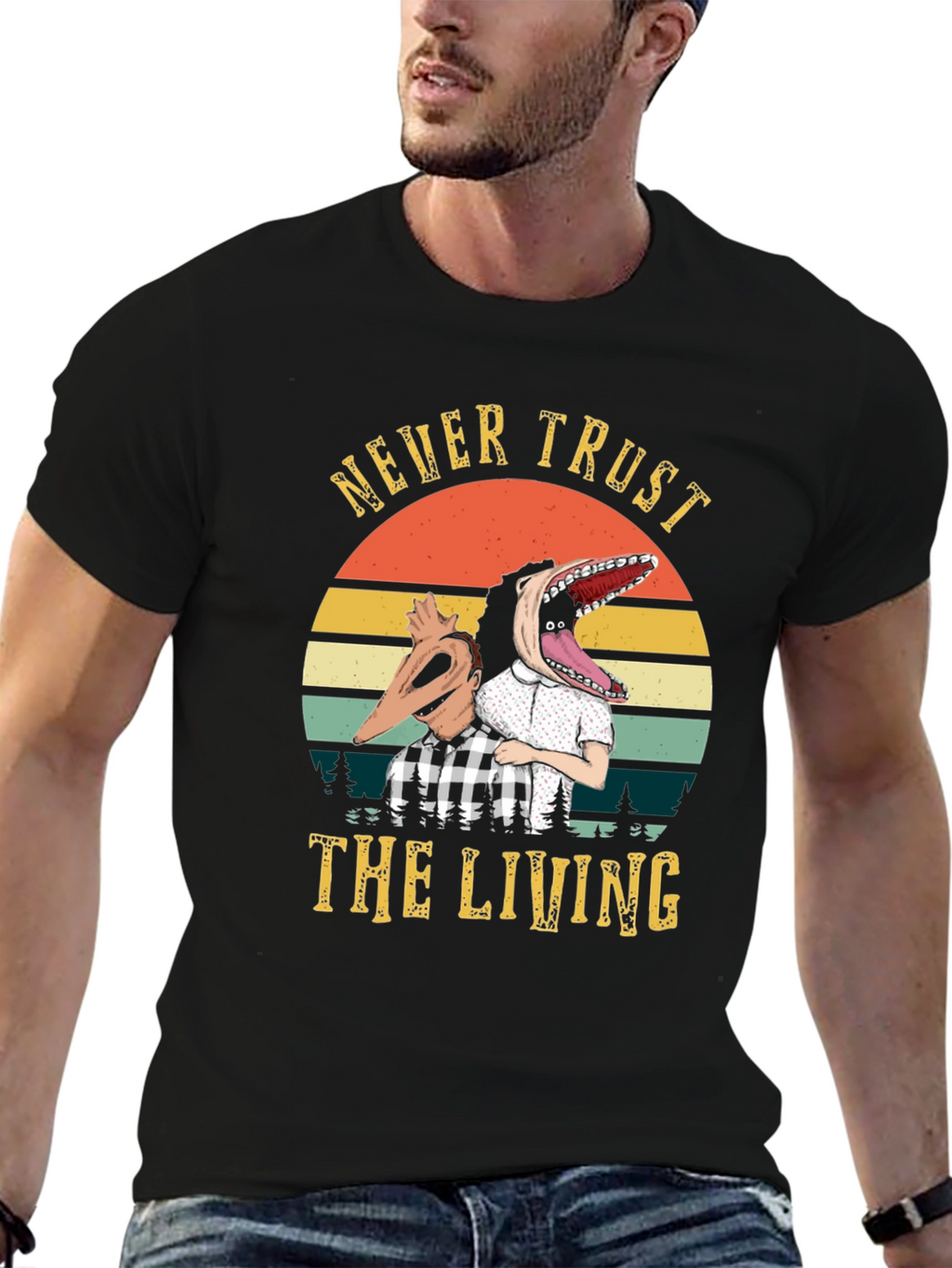 Never Trust the Living T-Shirt - Beetlejuice Inspired