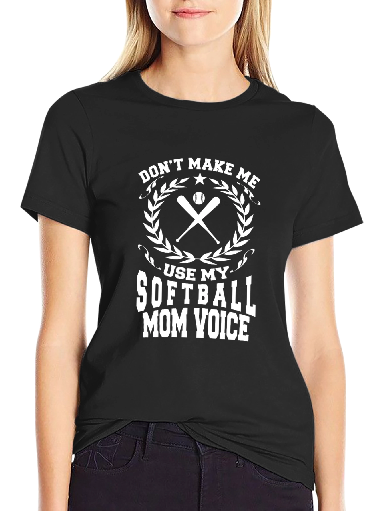 Softball Mom Voice T-Shirt - Black