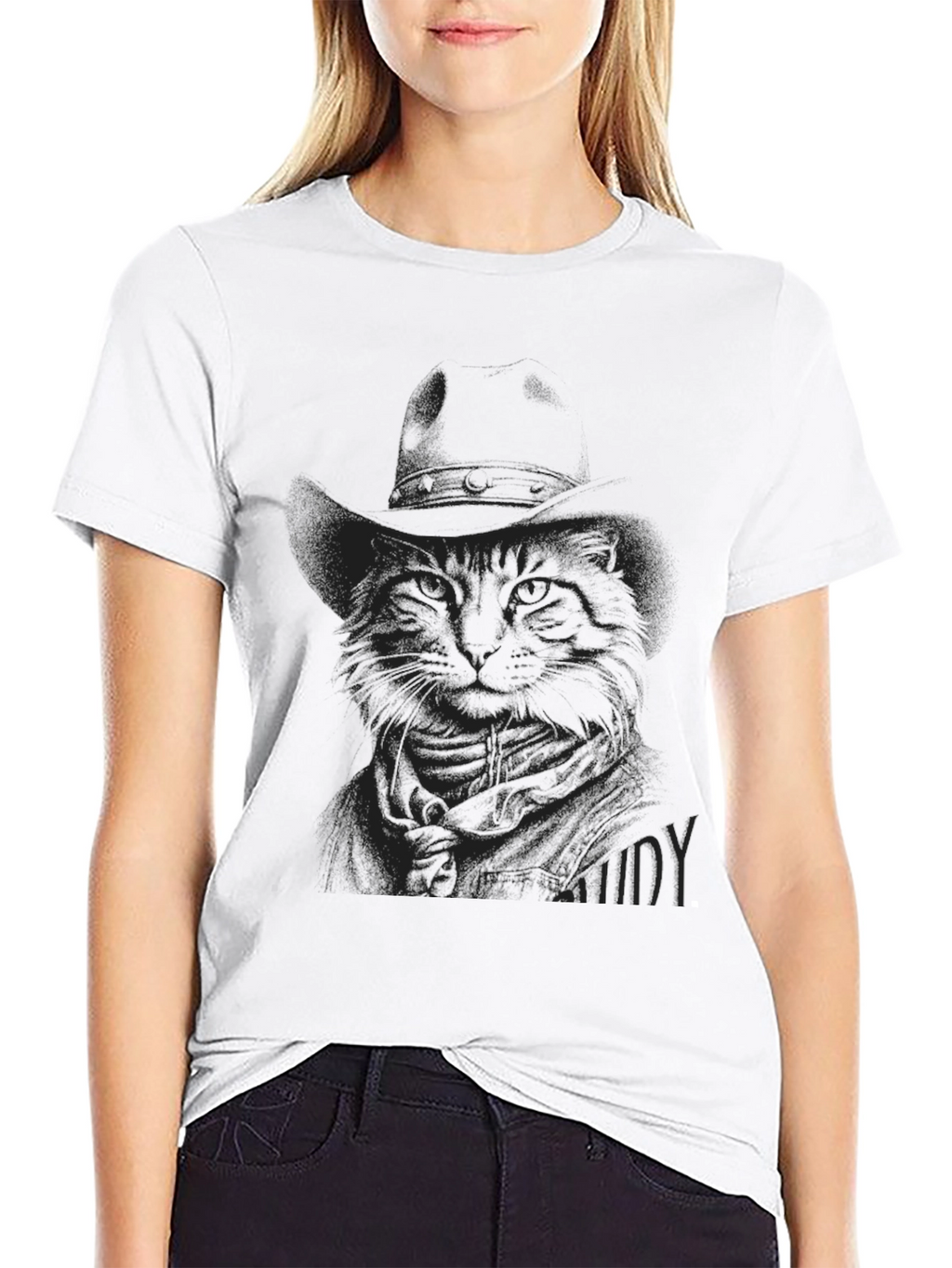 Black Cat in Hat T-Shirt - Unique Graphic Tee