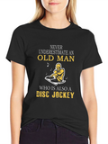Old Man Disc Jockey T-Shirt - Black