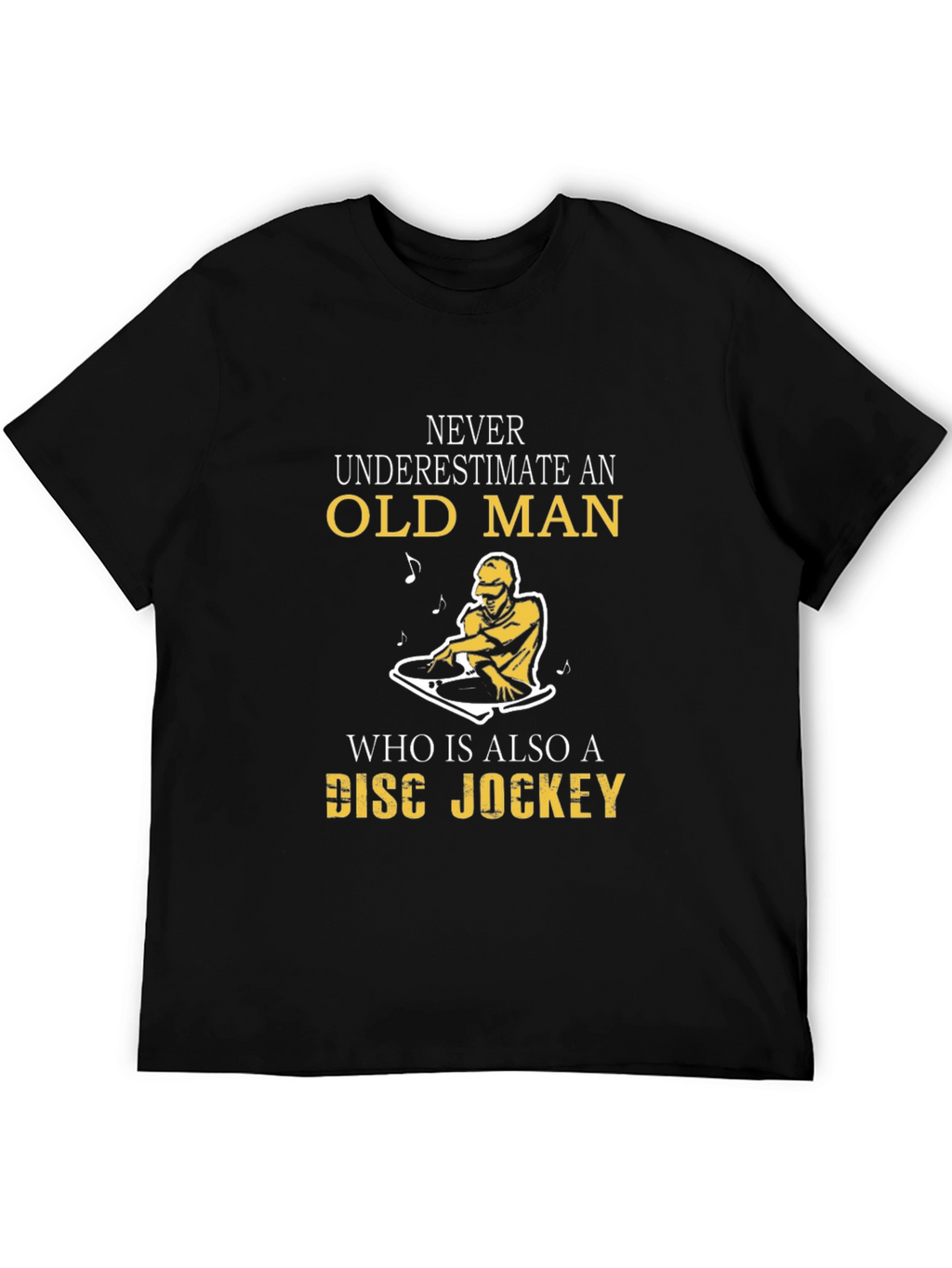 Old Man Disc Jockey T-Shirt - Black