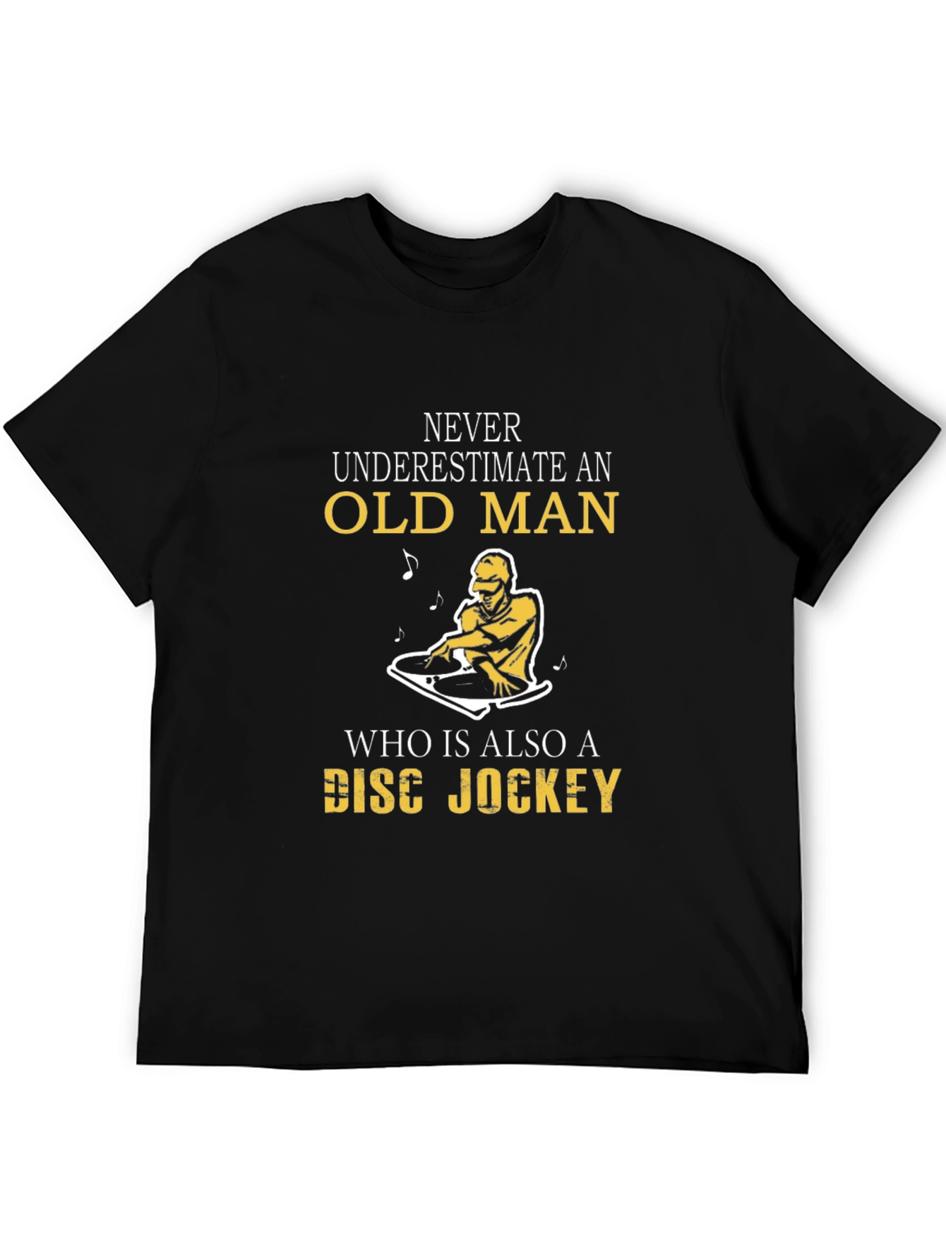Old Man Disc Jockey T-Shirt - Black