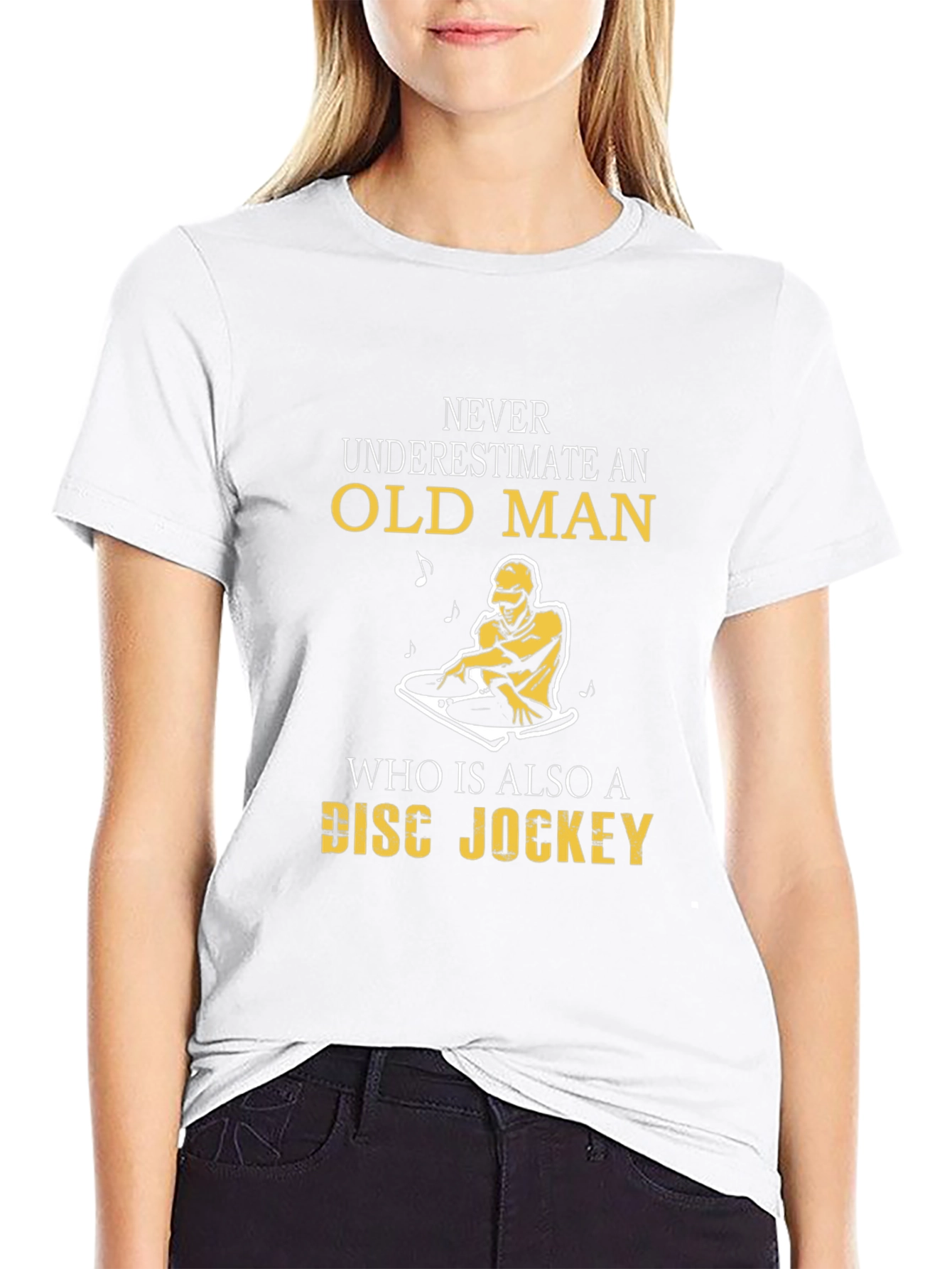 Old Man Disc Jockey T-Shirt - Black