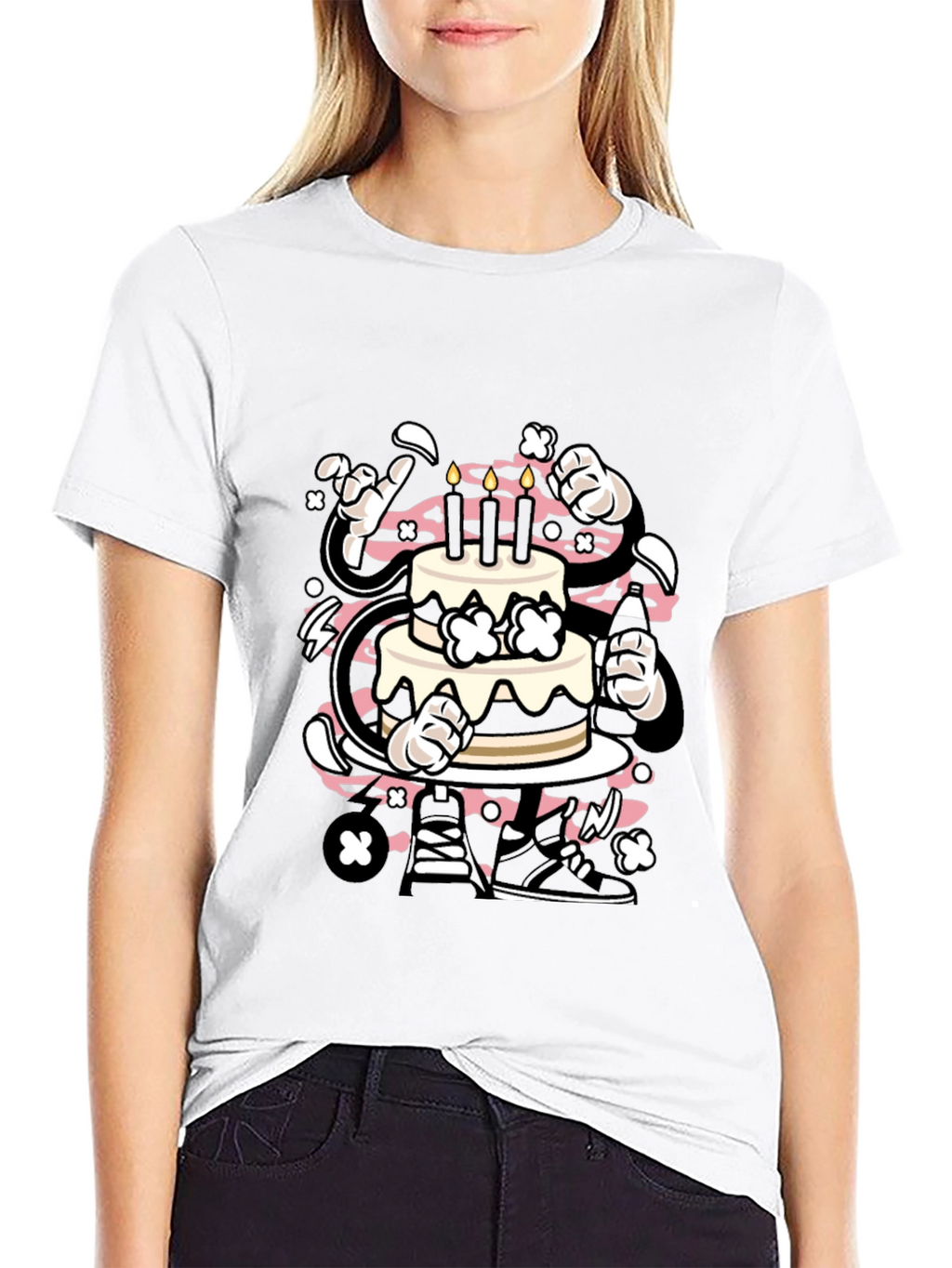 Cartoon Cake T-Shirt - Stylish Graphic Tee