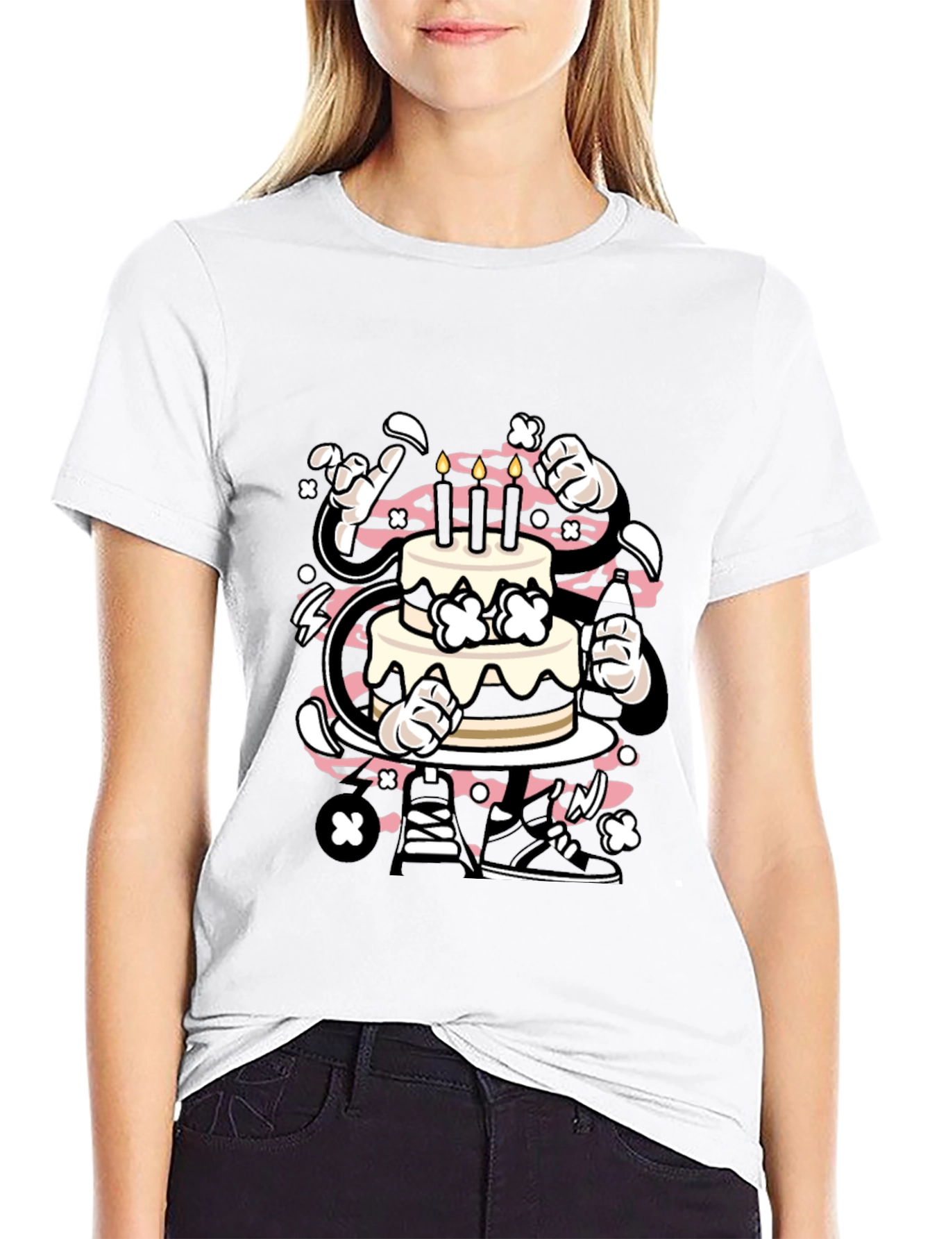 Cartoon Cake T-Shirt - Stylish Graphic Tee