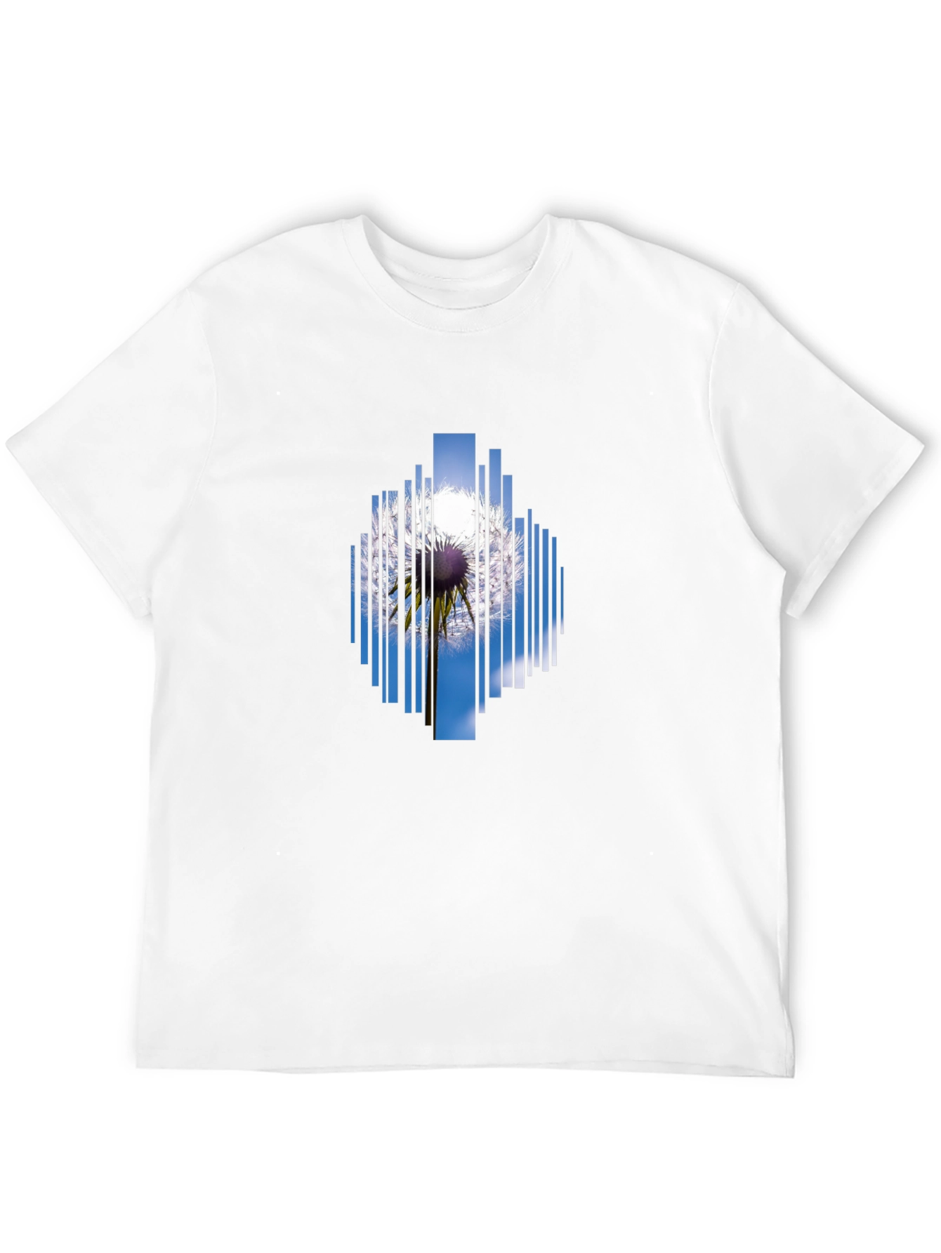 Geometric Dandelion Graphic Black T-Shirt