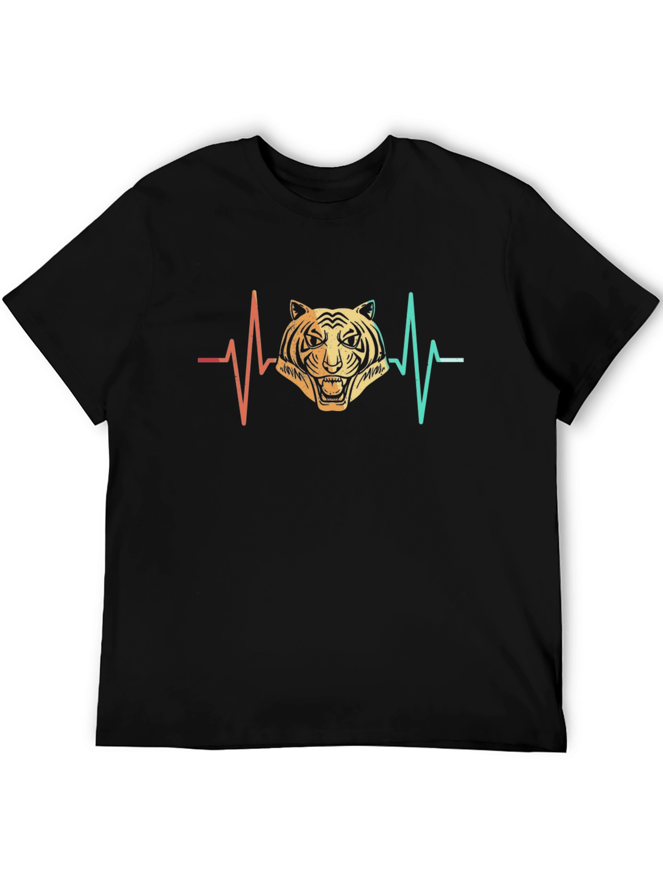 Tiger Heartbeat Graphic Tee - Mens Black T-Shirt