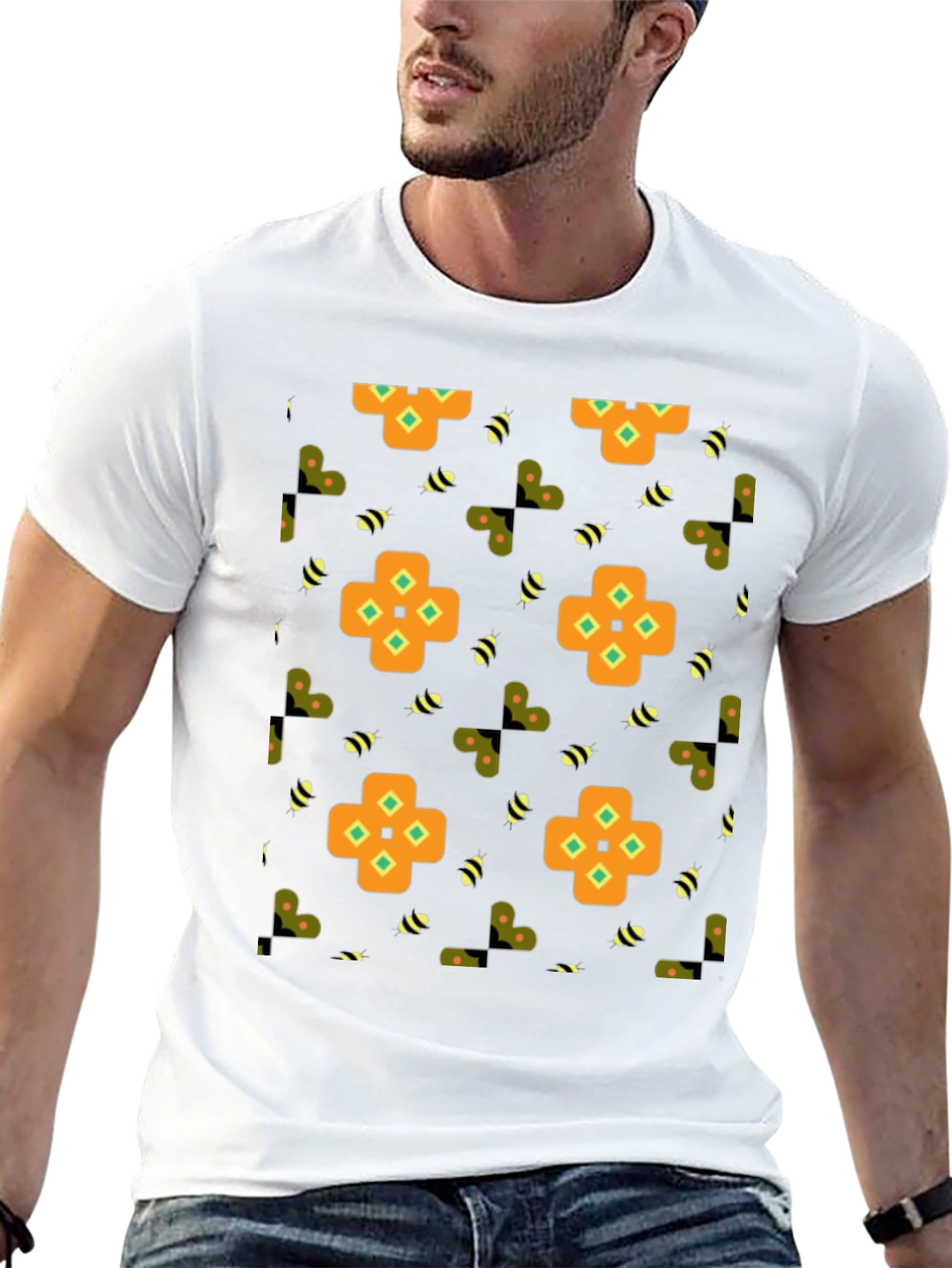 Patterned Graphic Print Tee