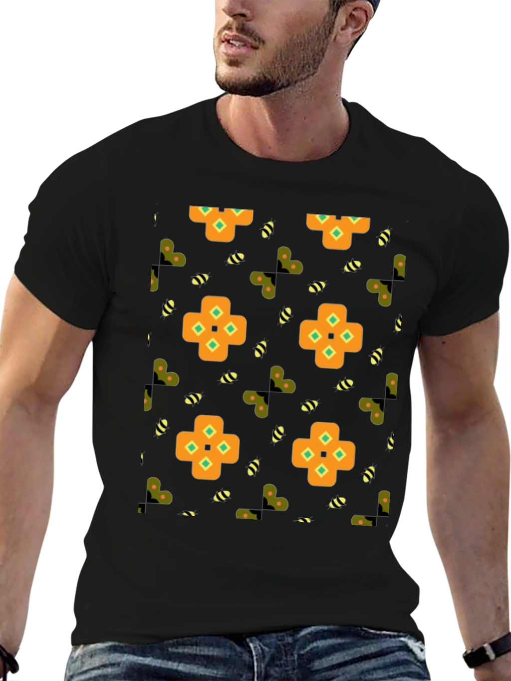 Patterned Graphic Print Tee