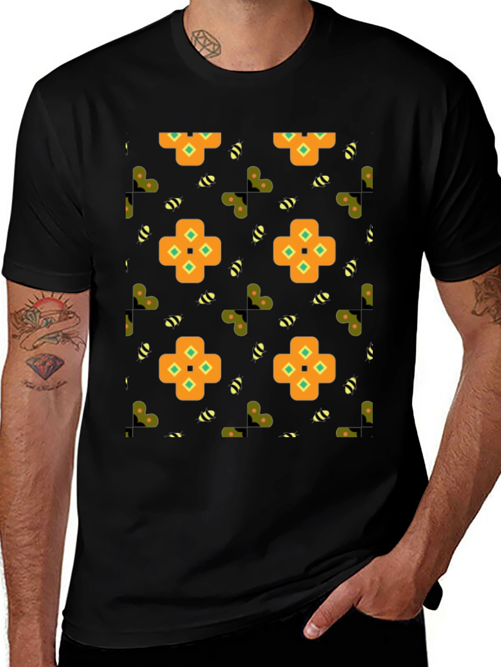 Patterned Graphic Print Tee