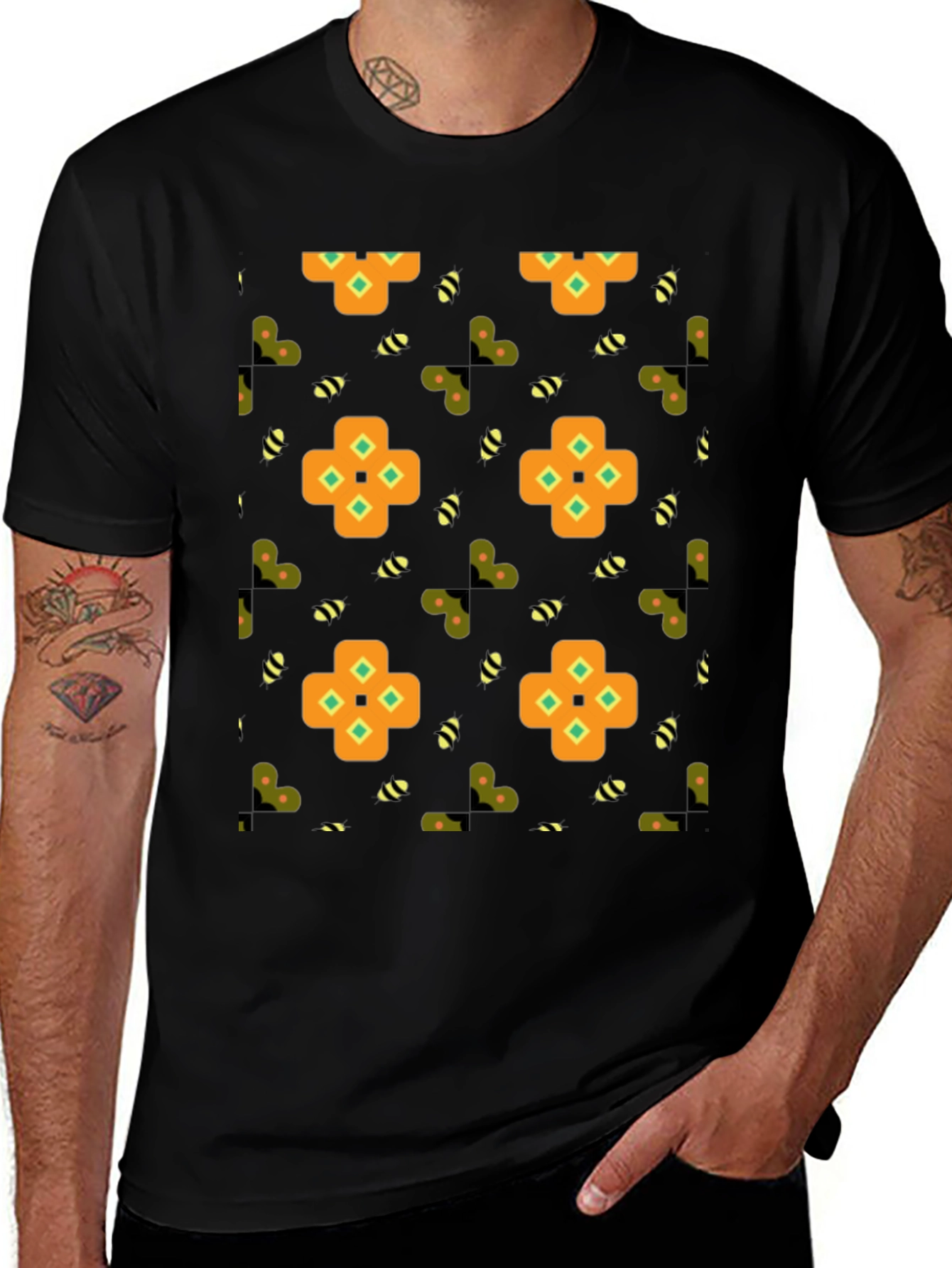 Patterned Graphic Print Tee