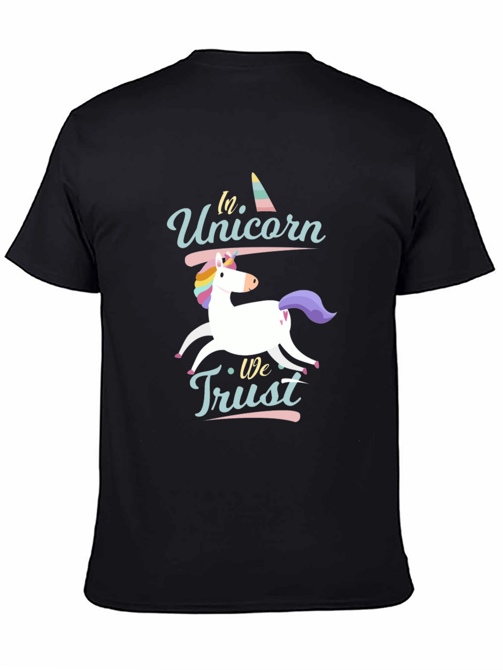 In Unicorn We Trust Black T-Shirt