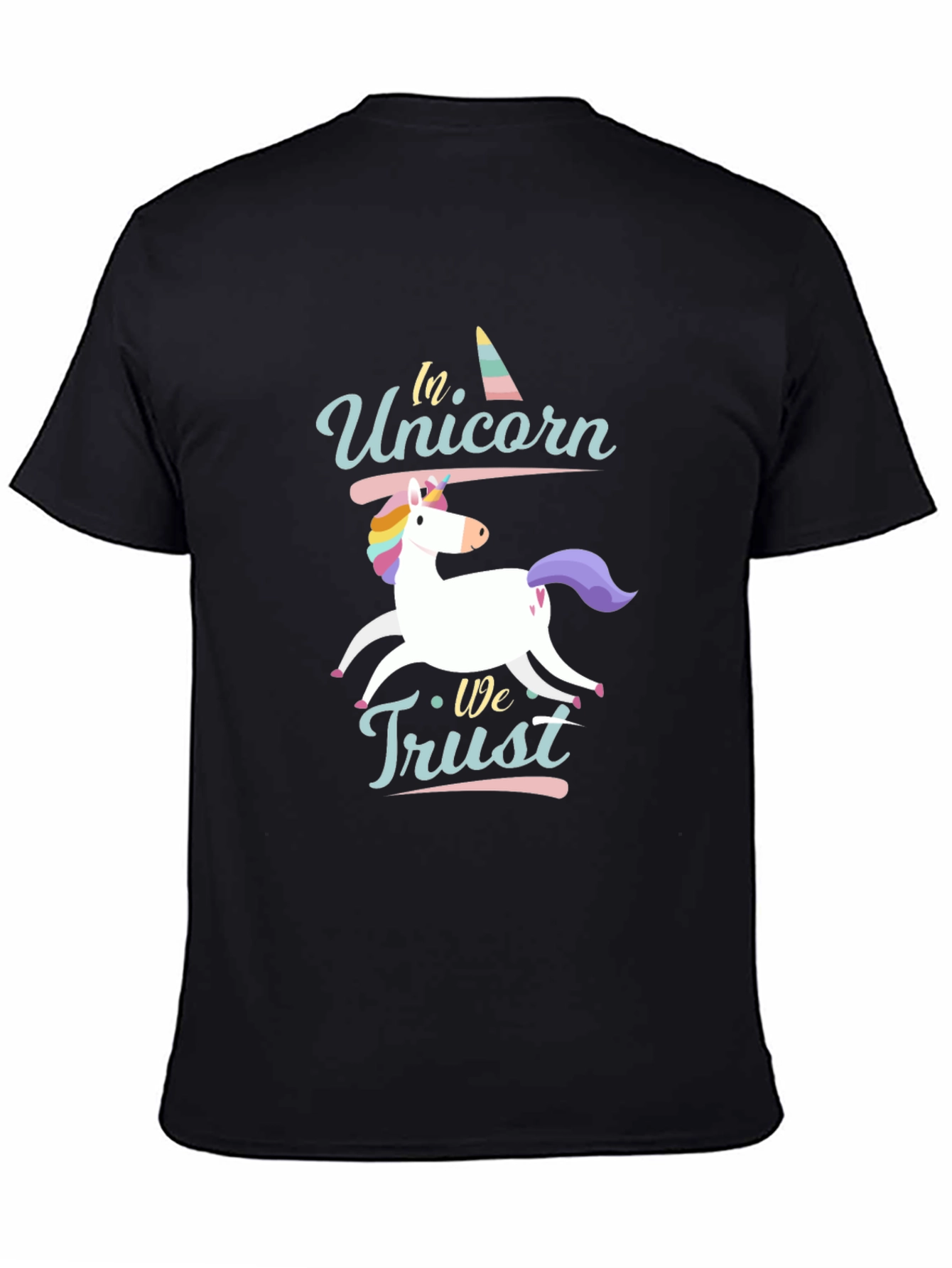 In Unicorn We Trust Black T-Shirt