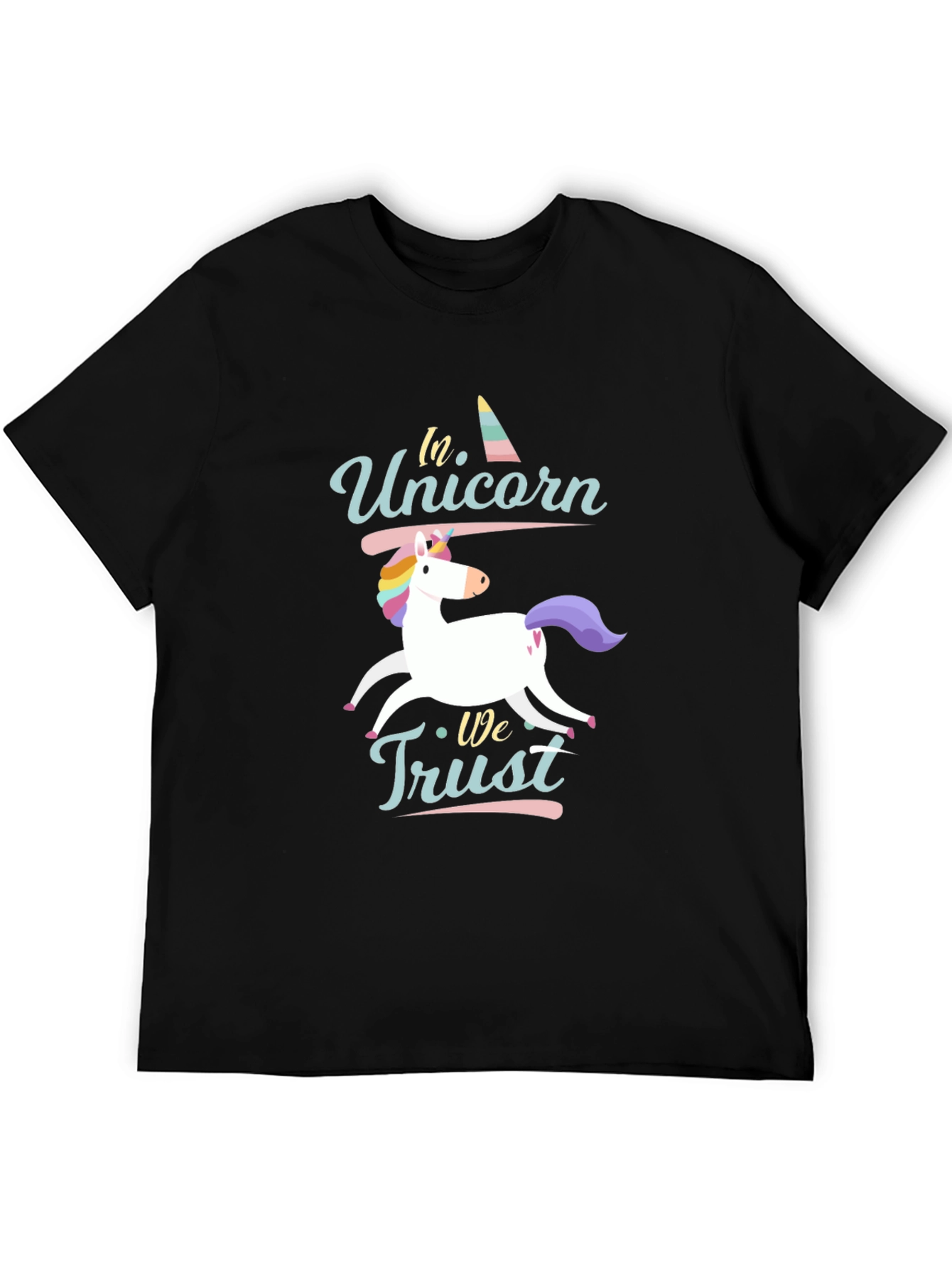 In Unicorn We Trust Black T-Shirt