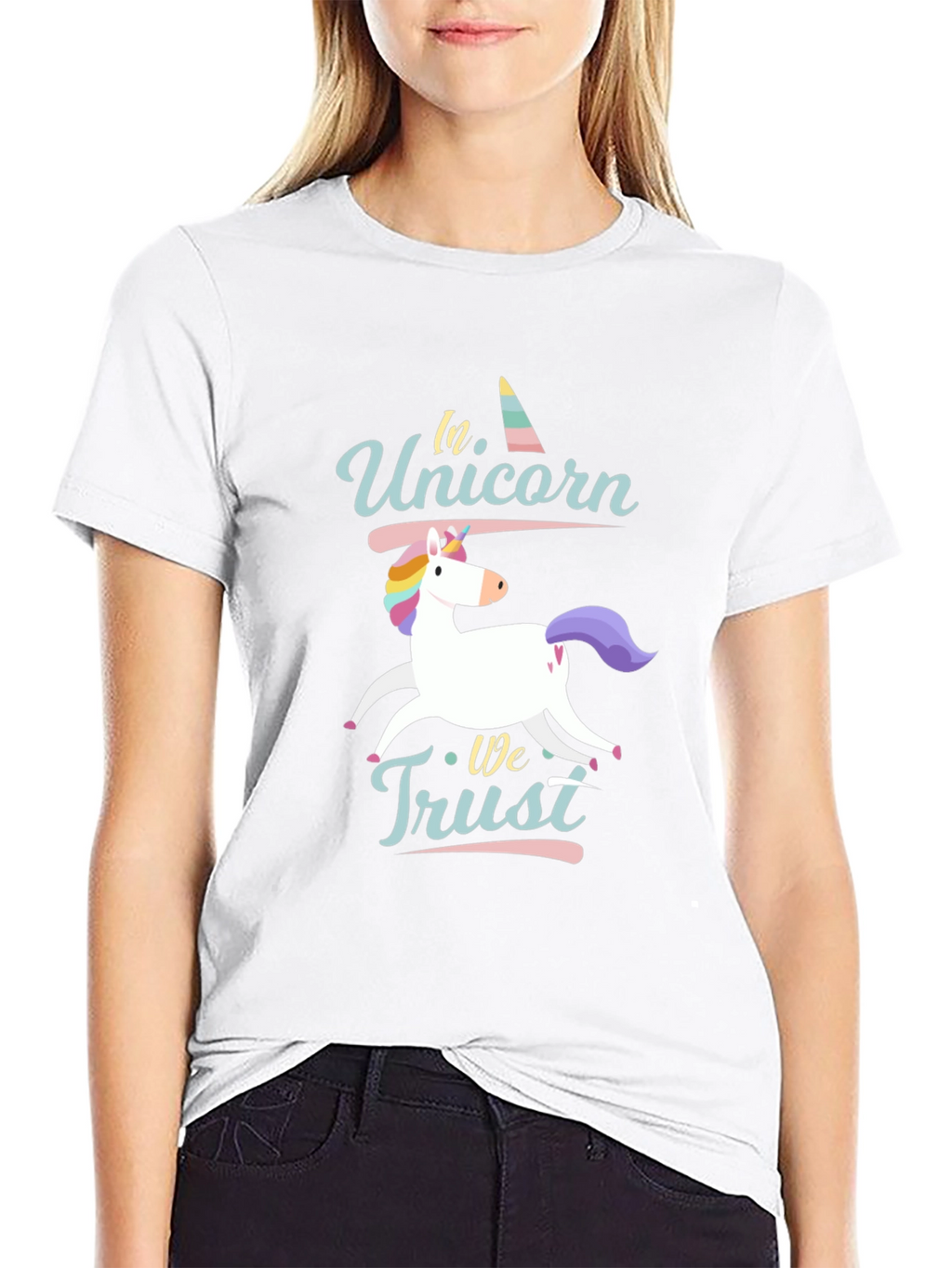 In Unicorn We Trust Black T-Shirt