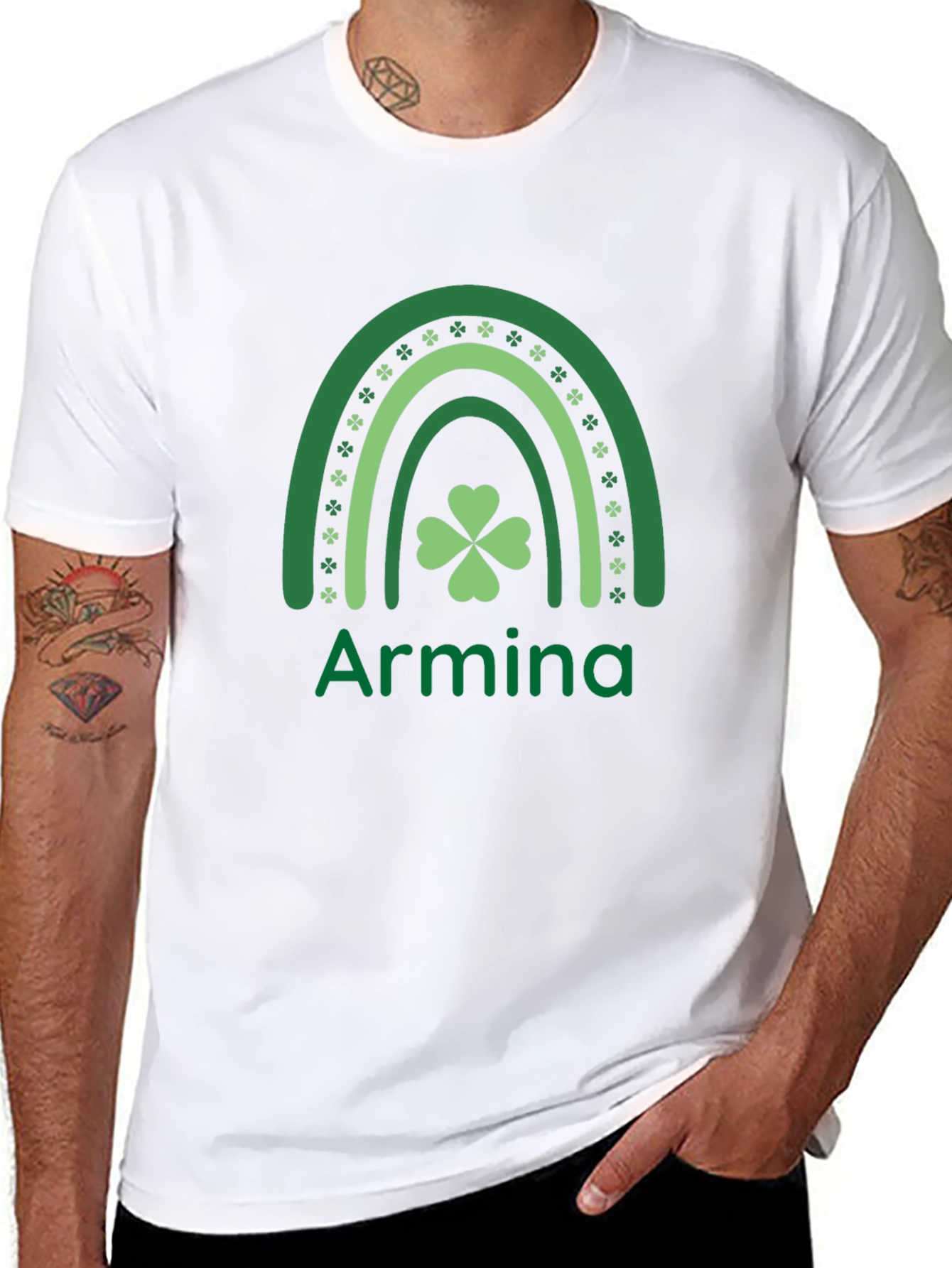 Armina St. Patricks Day Rainbow Clover T-Shirt