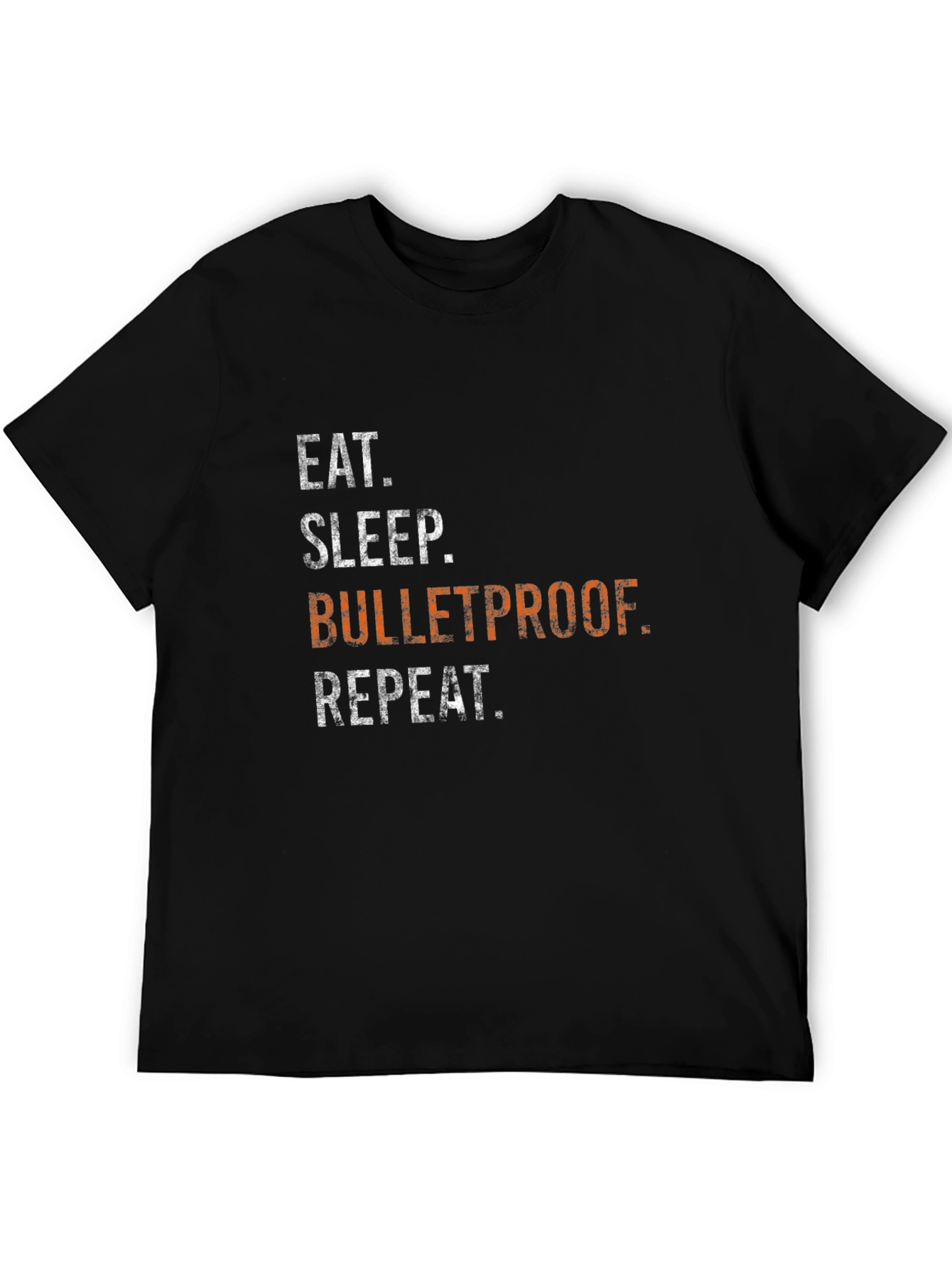 Eat Sleep Bulletproof Repeat Graphic Tee - Black