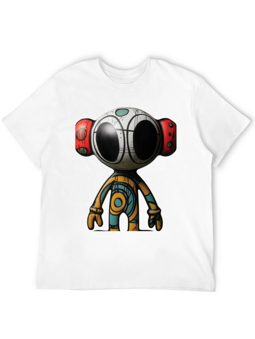 Modern Art Graphic Tee - Unique Robot Design