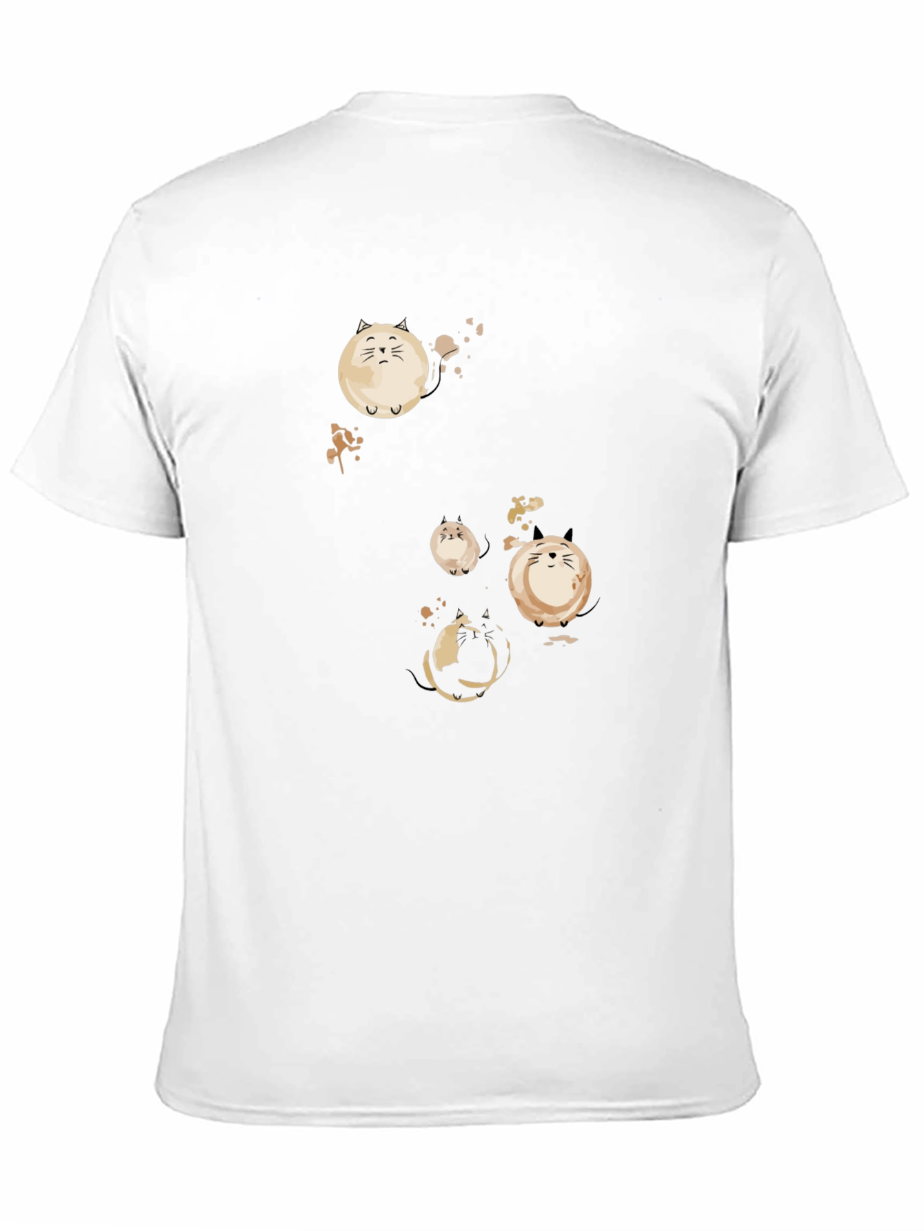 Round Cat Graphic Black T-Shirt