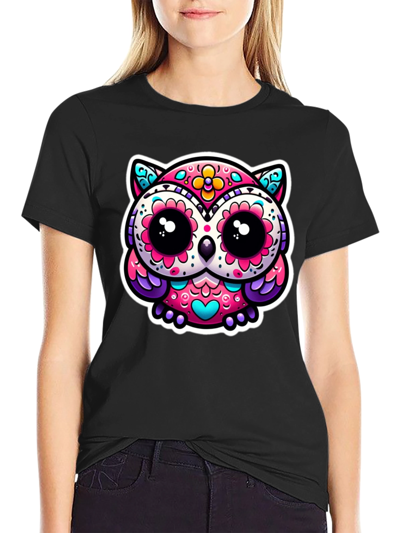 Sugar Skull Owl Graphic Tee