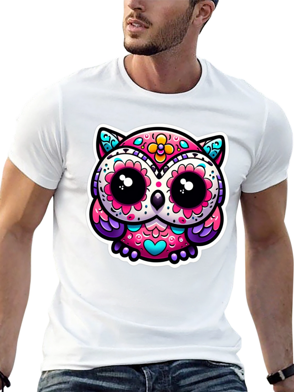 Sugar Skull Owl Graphic Tee