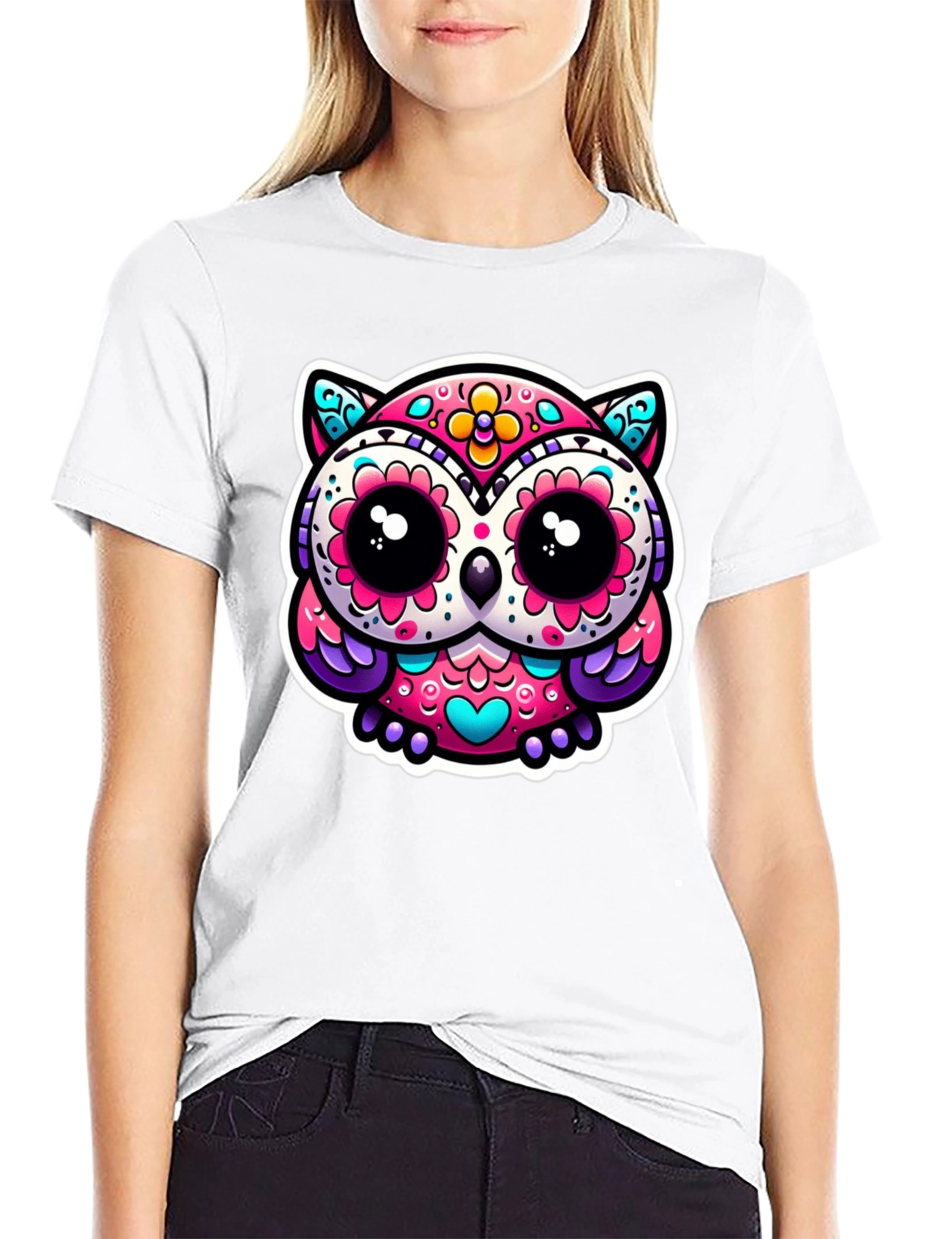 Sugar Skull Owl Graphic Tee