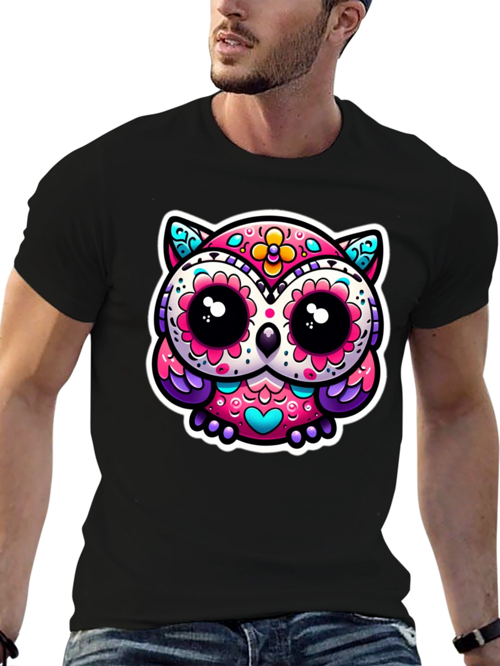Sugar Skull Owl Graphic Tee