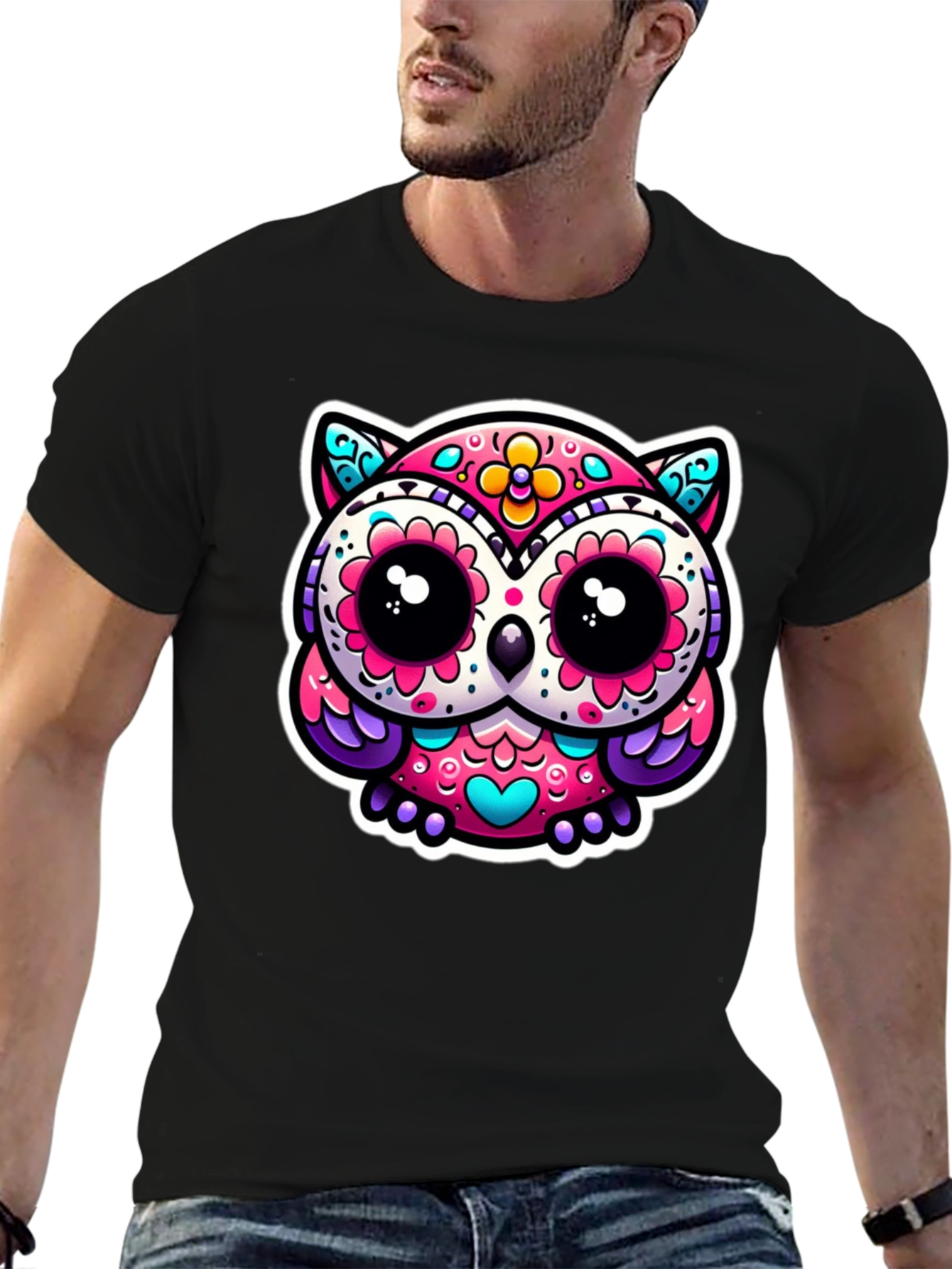 Sugar Skull Owl Graphic Tee