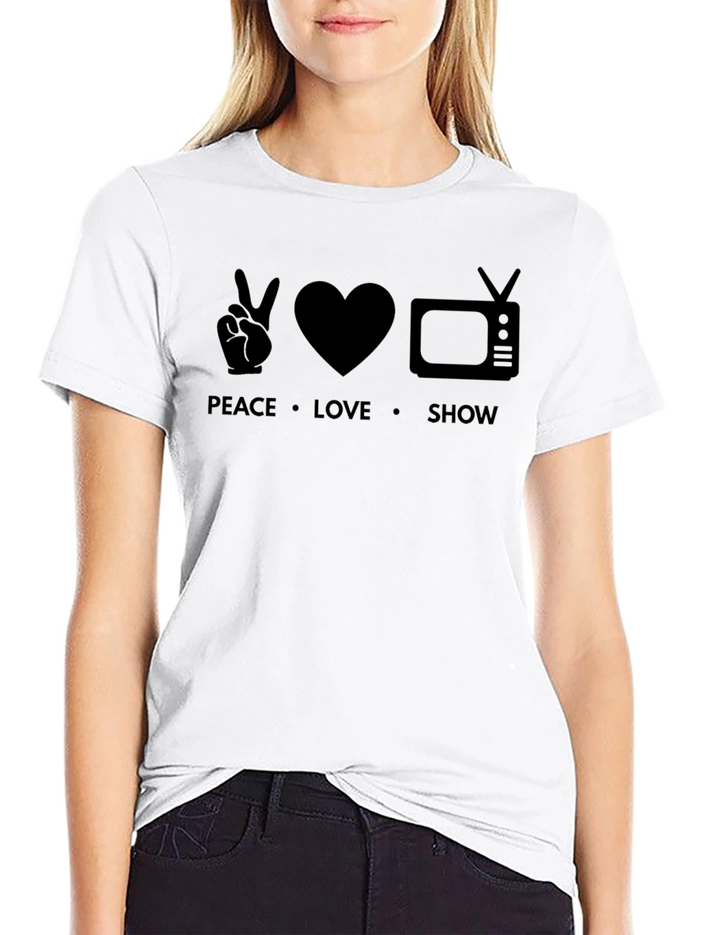 Peace Love Show Graphic T-Shirt - Black