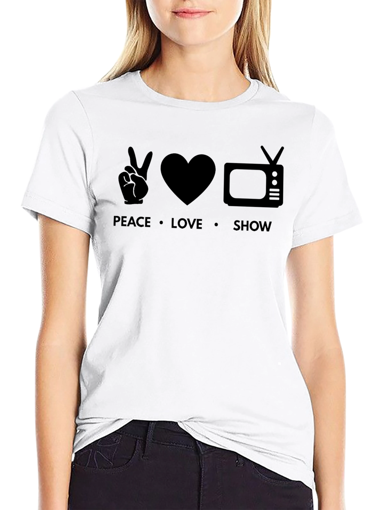 Peace Love Show Graphic T-Shirt - Black