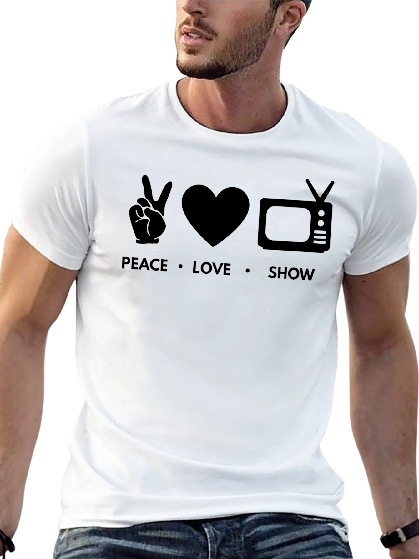 Peace Love Show Graphic T-Shirt - Black