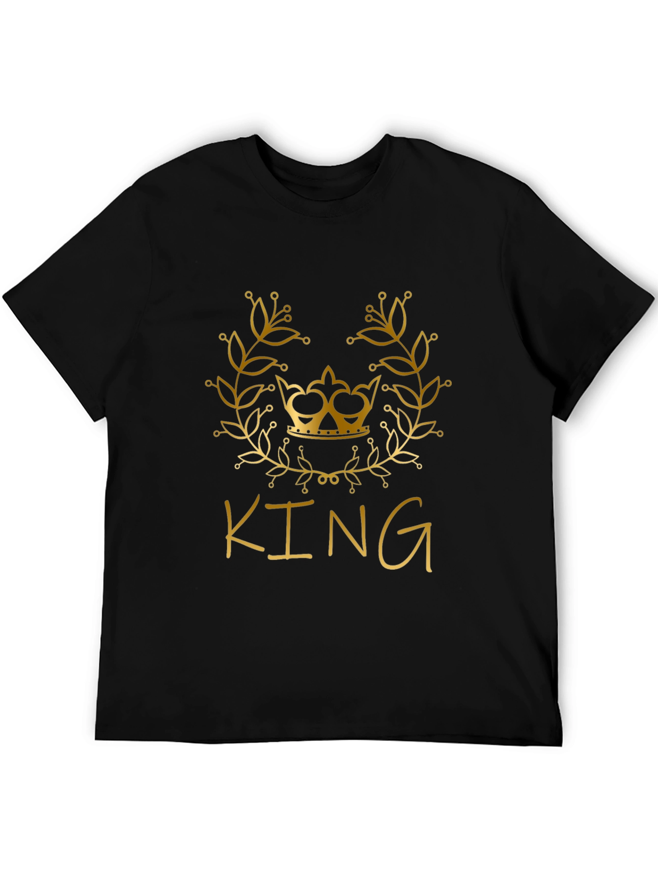King Graphic Tee - Stylish Gold Crown Design T-Shirt