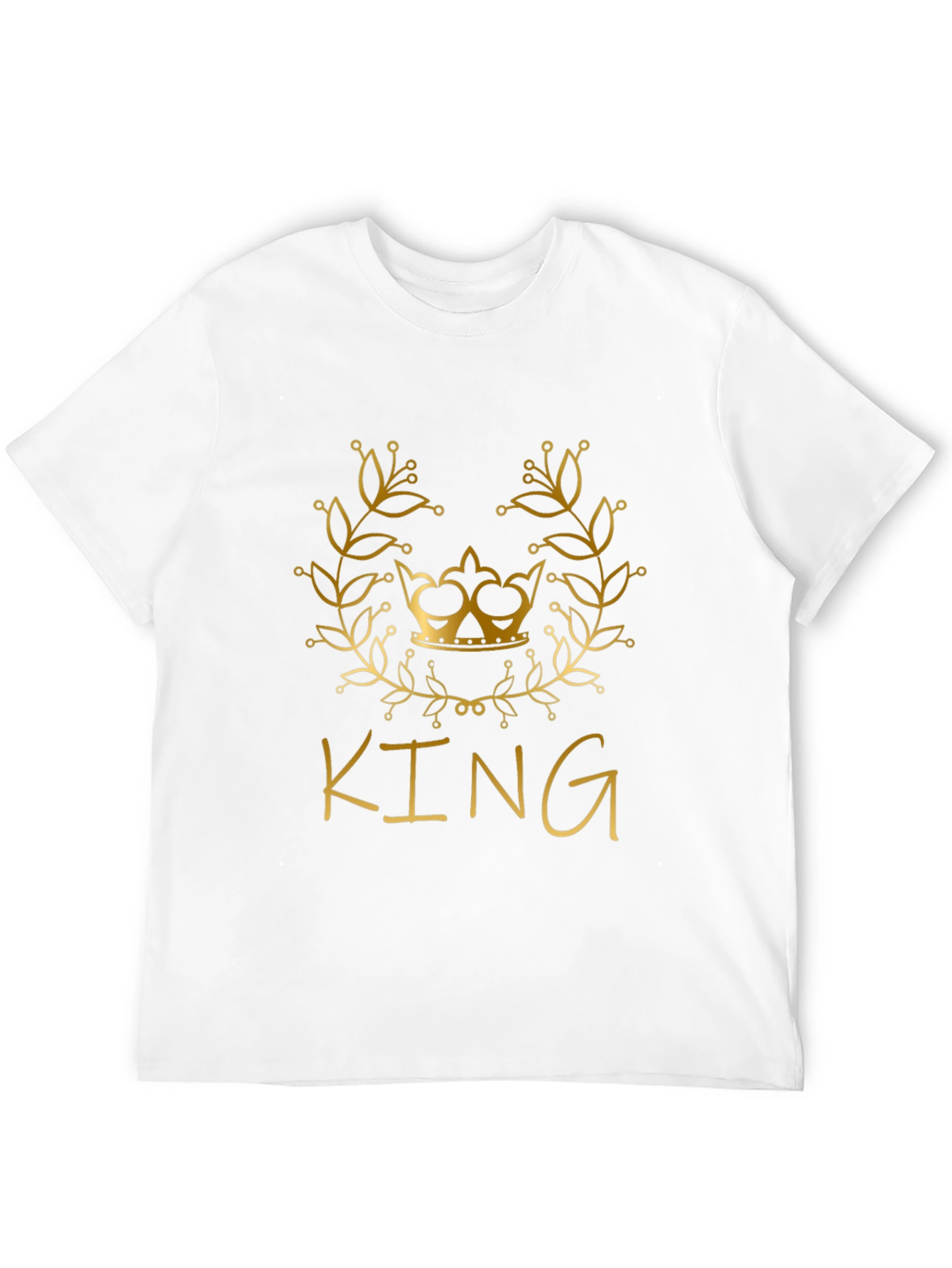 King Graphic Tee - Stylish Gold Crown Design T-Shirt