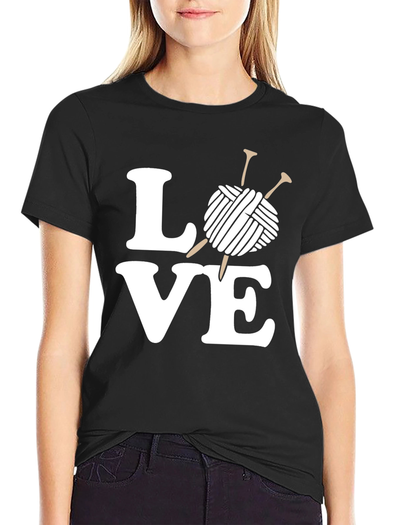 Knitting Love T-Shirt - Yarn & Needles Graphic Tee