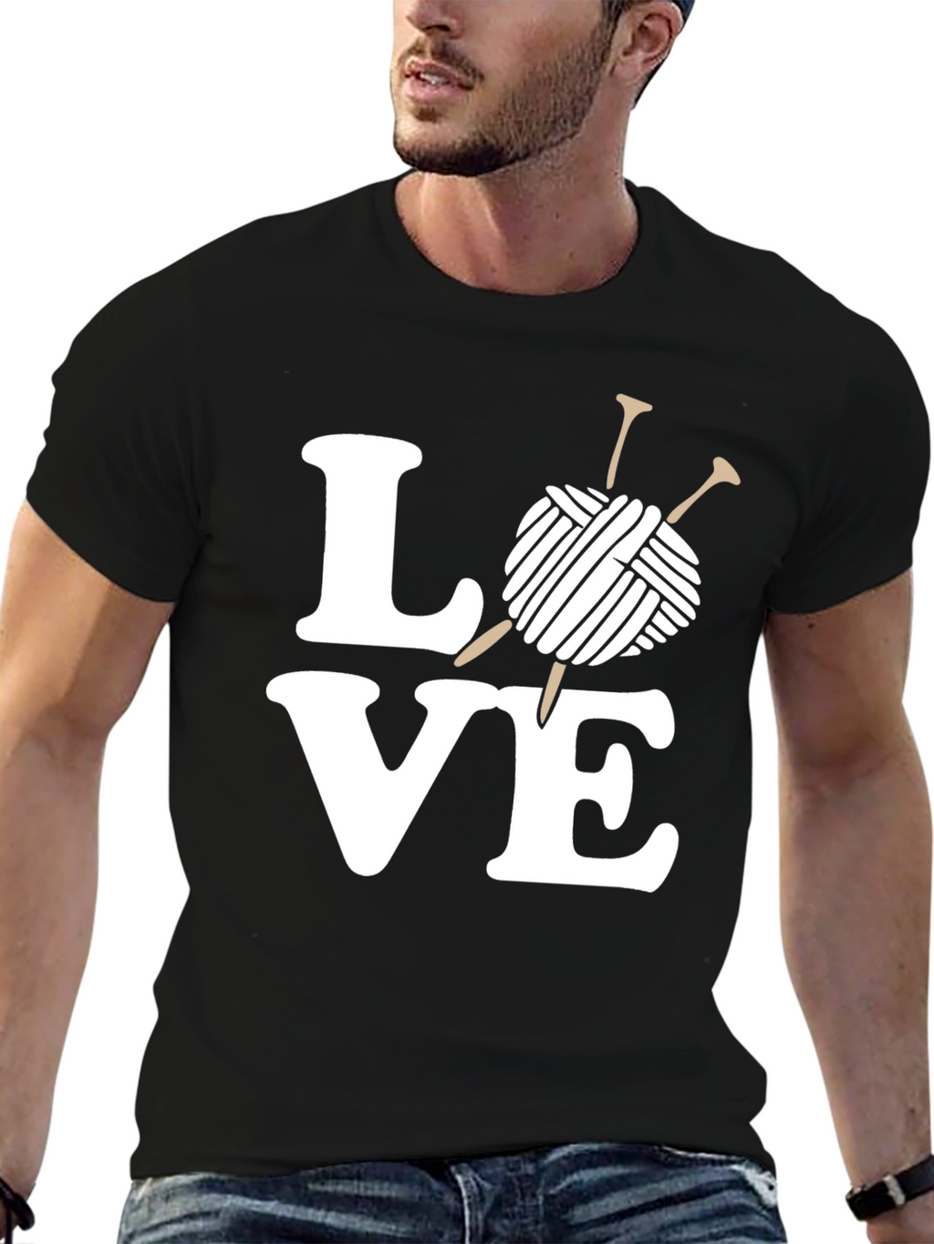 Knitting Love T-Shirt - Yarn & Needles Graphic Tee