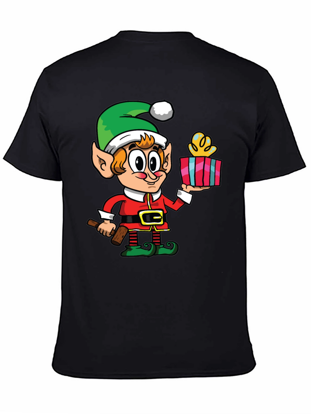 Elf with Gift Graphic Tee