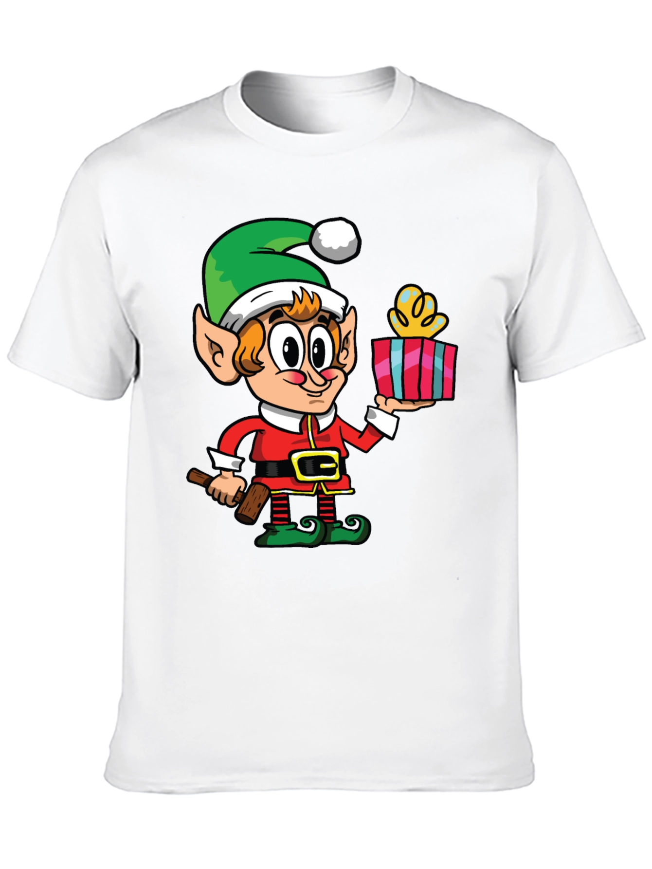 Elf with Gift Graphic Tee