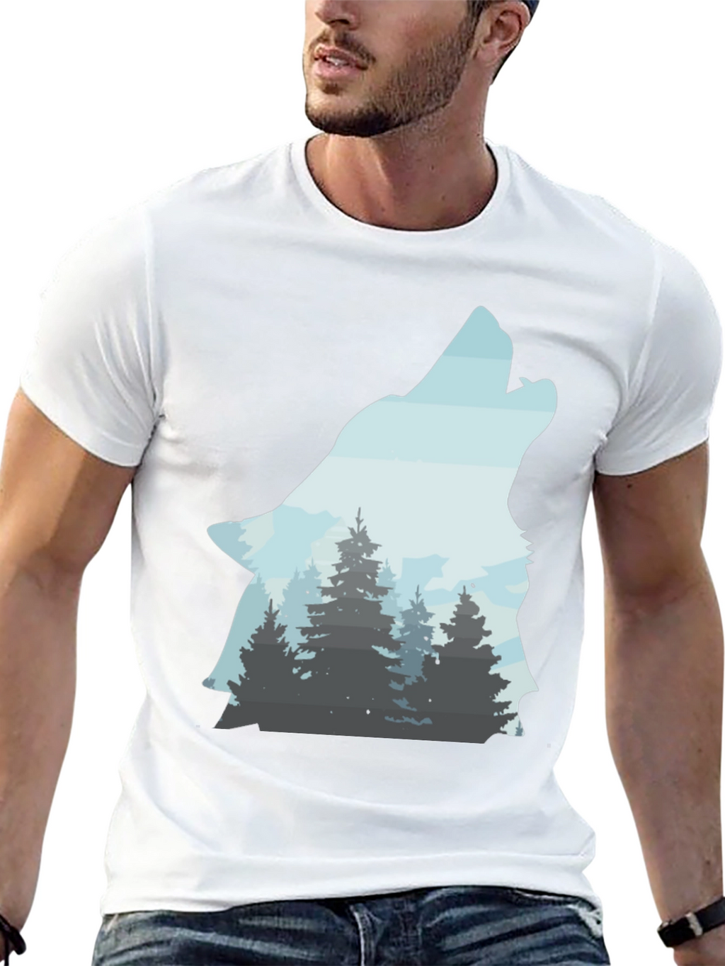 Wolf Forest T-Shirt - Nature Inspired Graphic Tee
